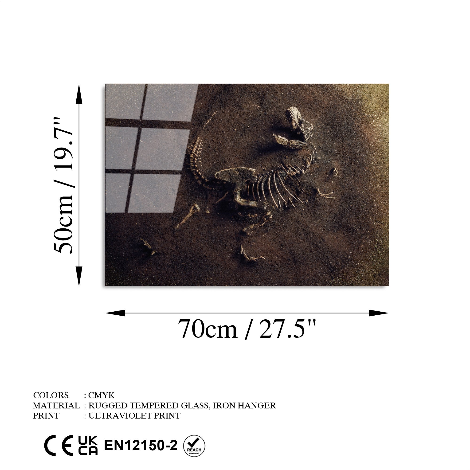 Quadro Decorativo em Vidro Temperado UV-445, Multicolor, 50 x 70 cm, 4 mm