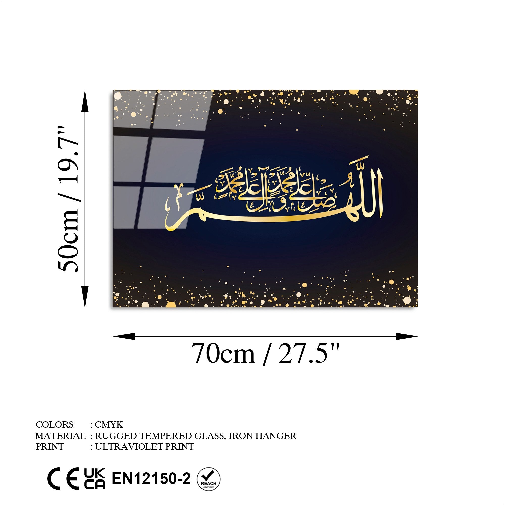 Quadro Decorativo em Vidro Temperado UV-447, Multicolor, 50 x 70 cm, 4 mm