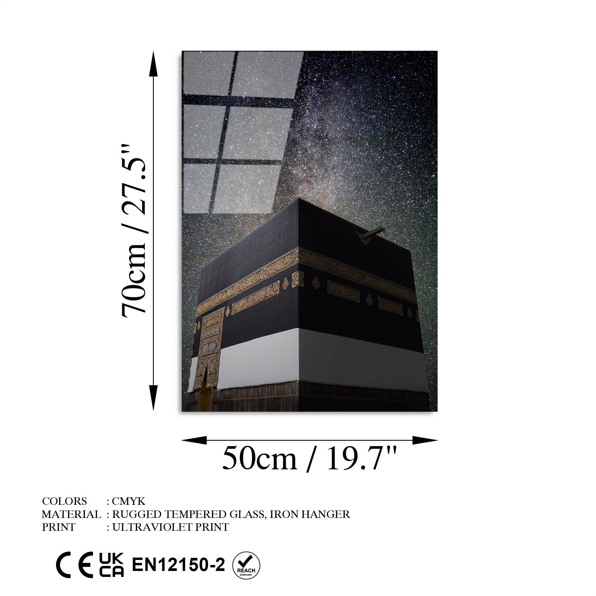 Quadro Decorativo em Vidro Temperado UV-449, 50 x 70 cm, Multicolor, Vidro 100% Temperado 4 mm