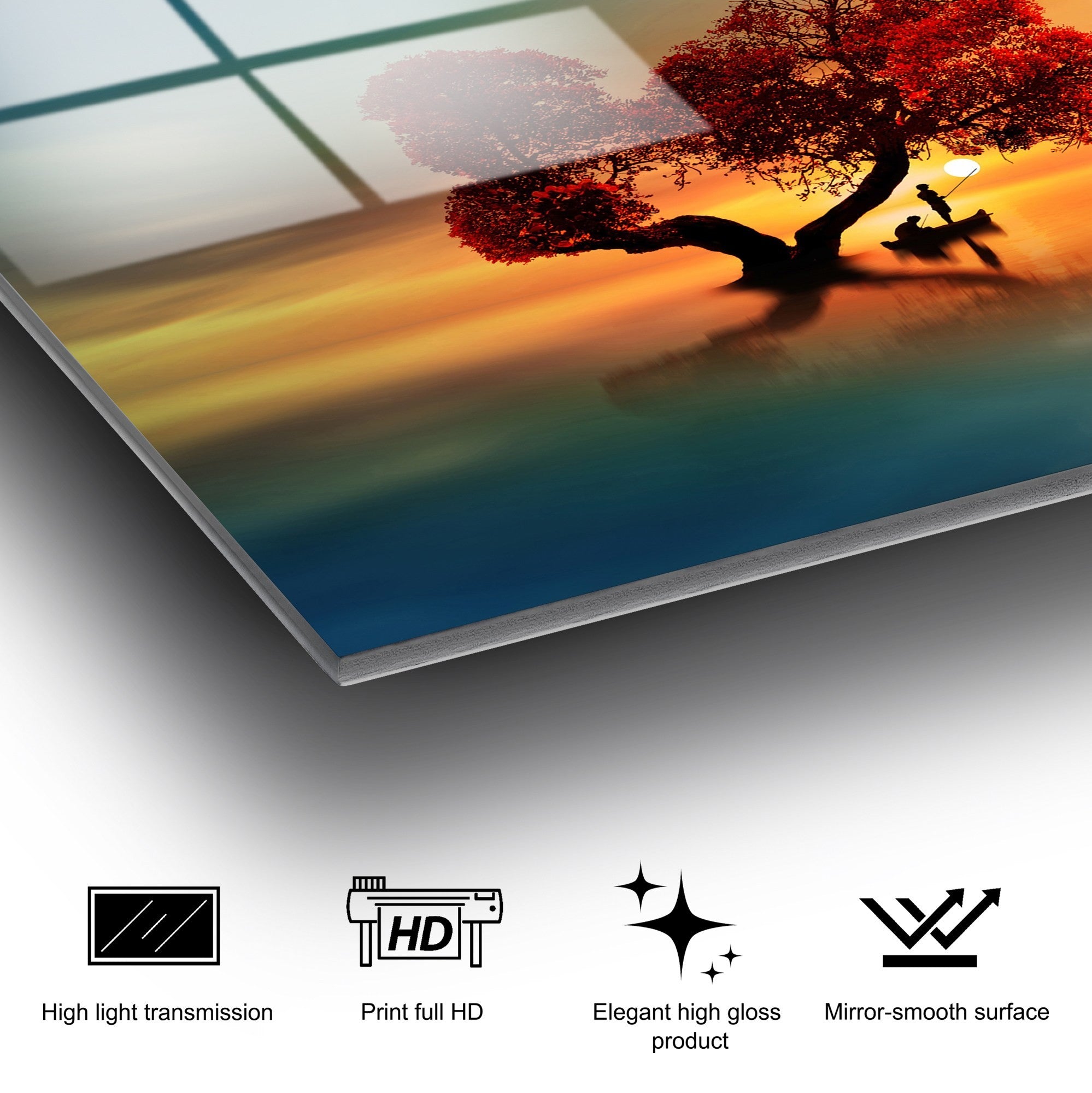 Quadro Decorativo em Vidro Temperado UV-450 (50 x 70 cm) – Multicolor, 4 mm