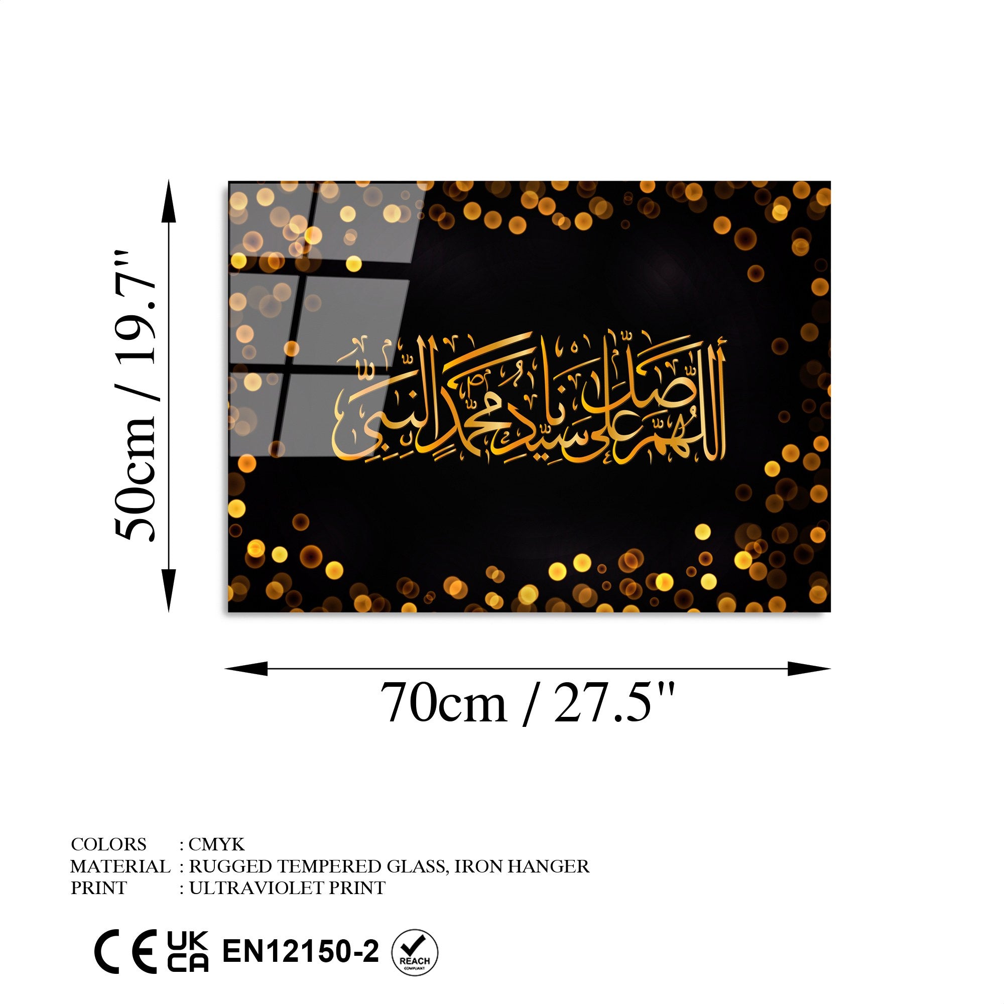 Quadro Decorativo em Vidro Temperado UV-452, Multicolor, 50 x 70 cm (4 mm)