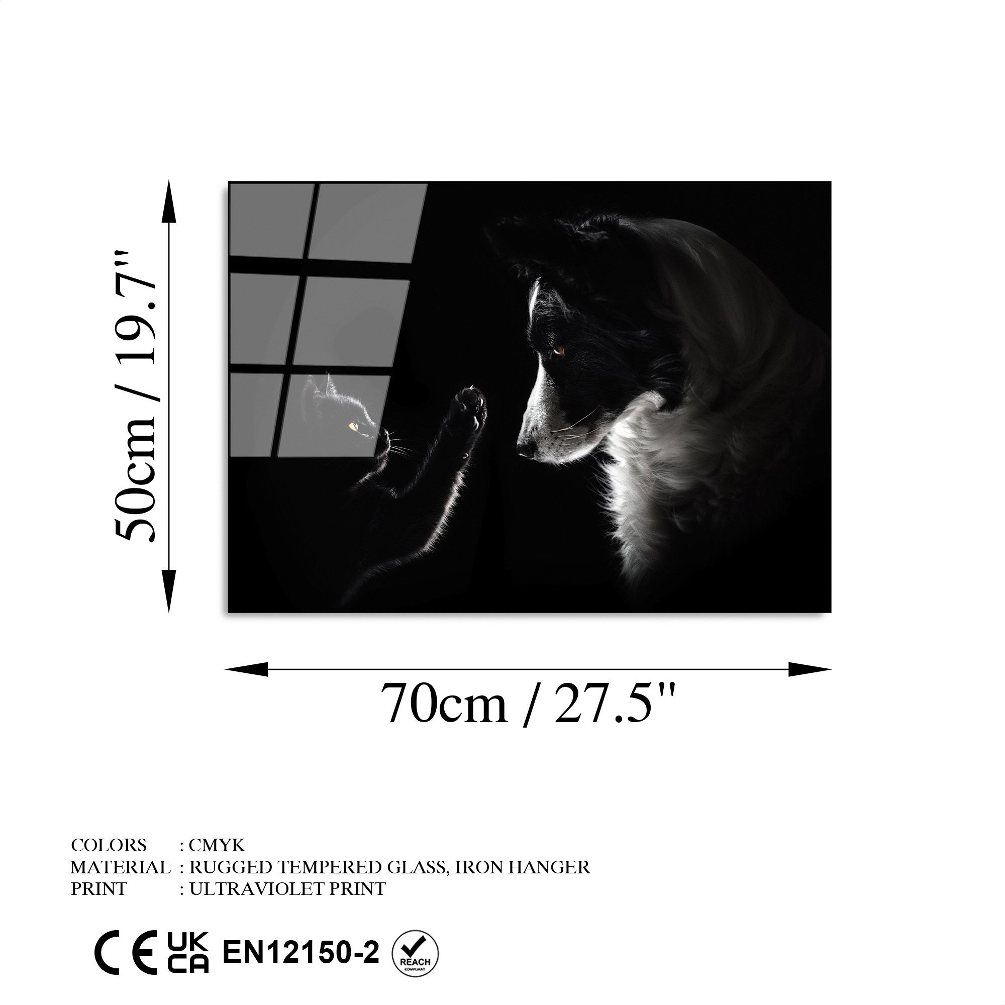 Quadro Decorativo em Vidro Temperado 50 x 70 cm Multicolor – UV-453