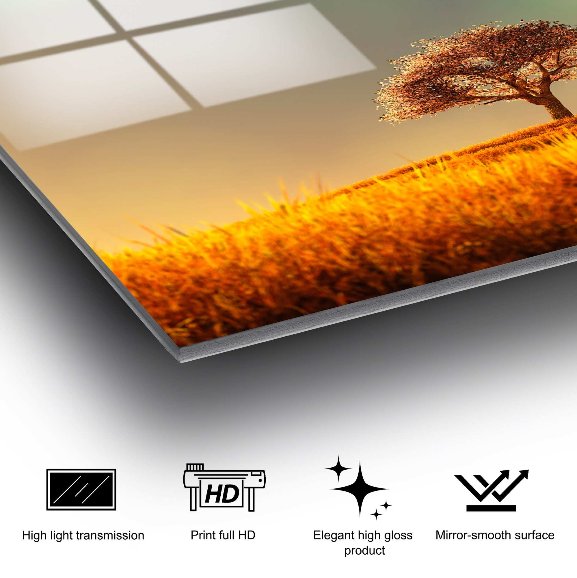 Quadro Decorativo em Vidro Temperado UV-454, Multicolor, 50 x 70 cm (4 mm)