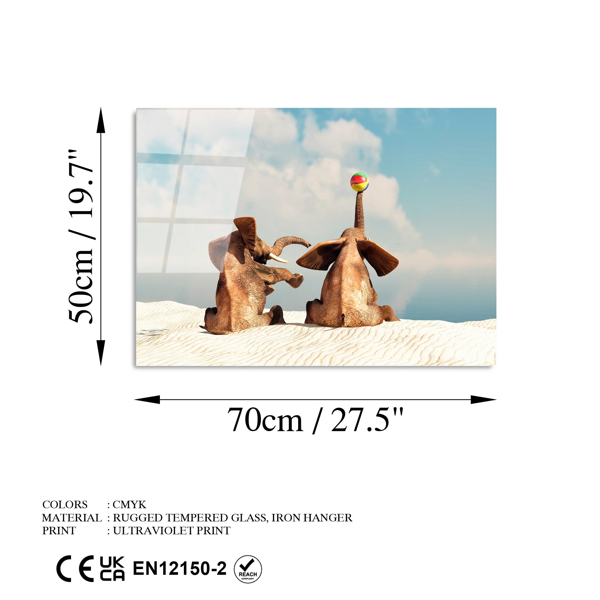 Quadro Decorativo em Vidro Temperado 4 mm – UV-456 – Multicolor – 50 x 70 cm