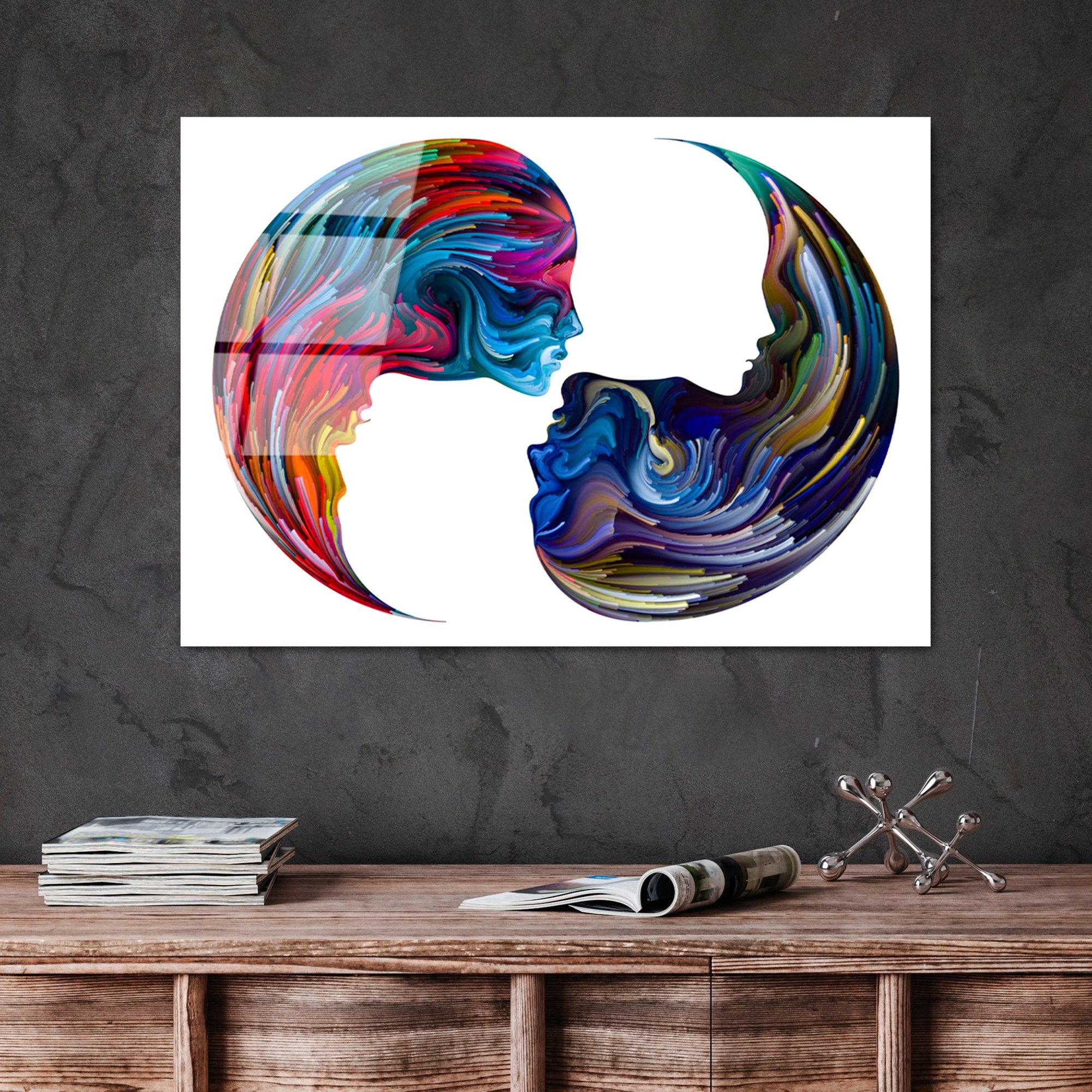 Quadro Decorativo em Vidro Temperado UV-457, Multicolor, 50 x 70 cm (4 mm)