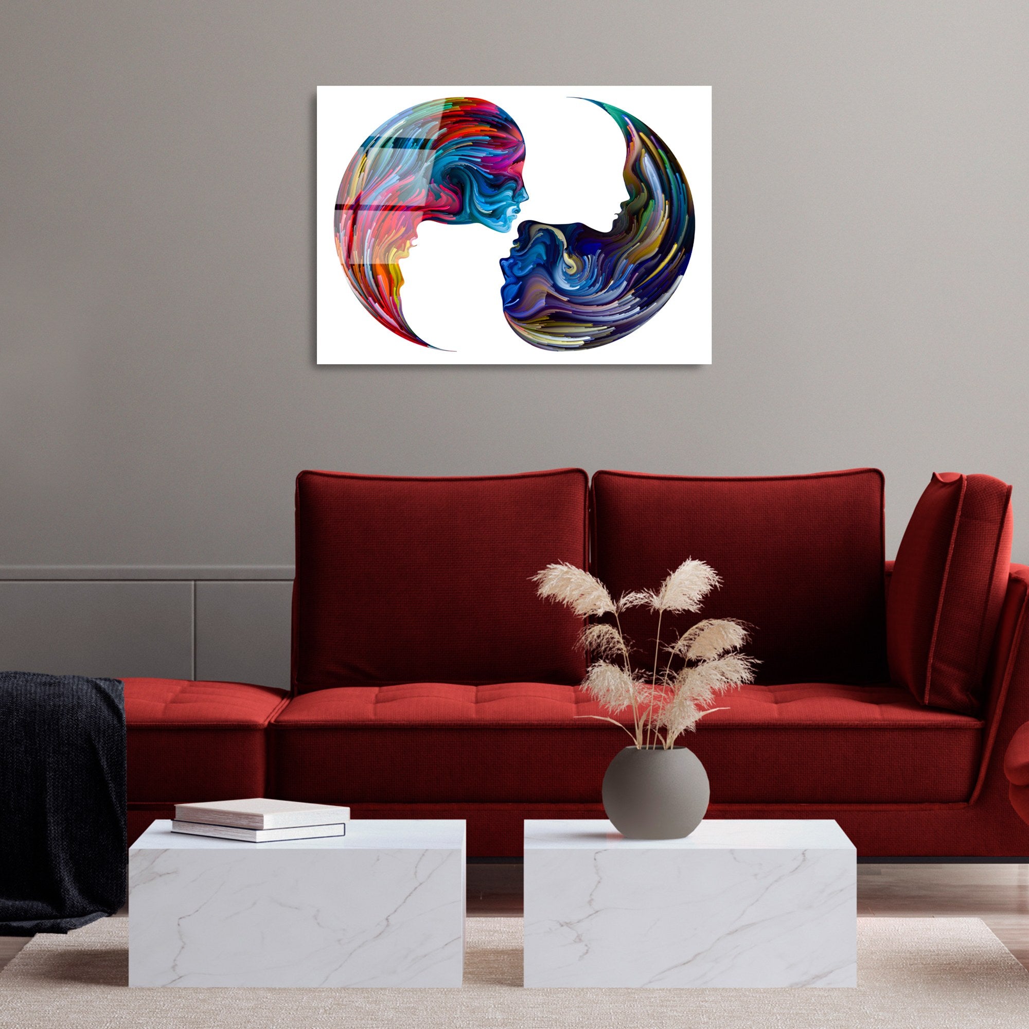 Quadro Decorativo em Vidro Temperado UV-457, Multicolor, 50 x 70 cm (4 mm)