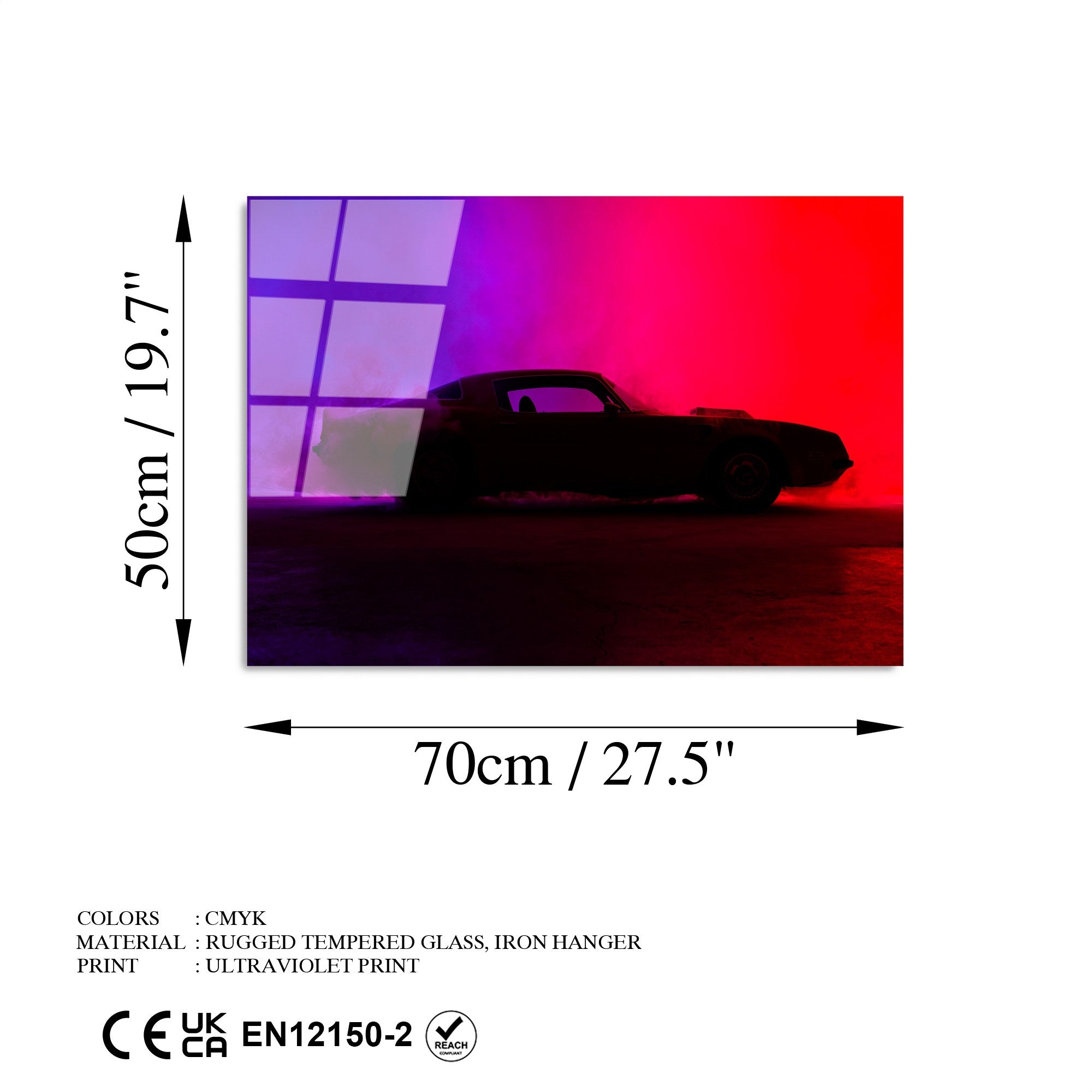 Quadro Decorativo em Vidro Temperado 50 x 70 cm (4 mm) Multicolor – UV-458