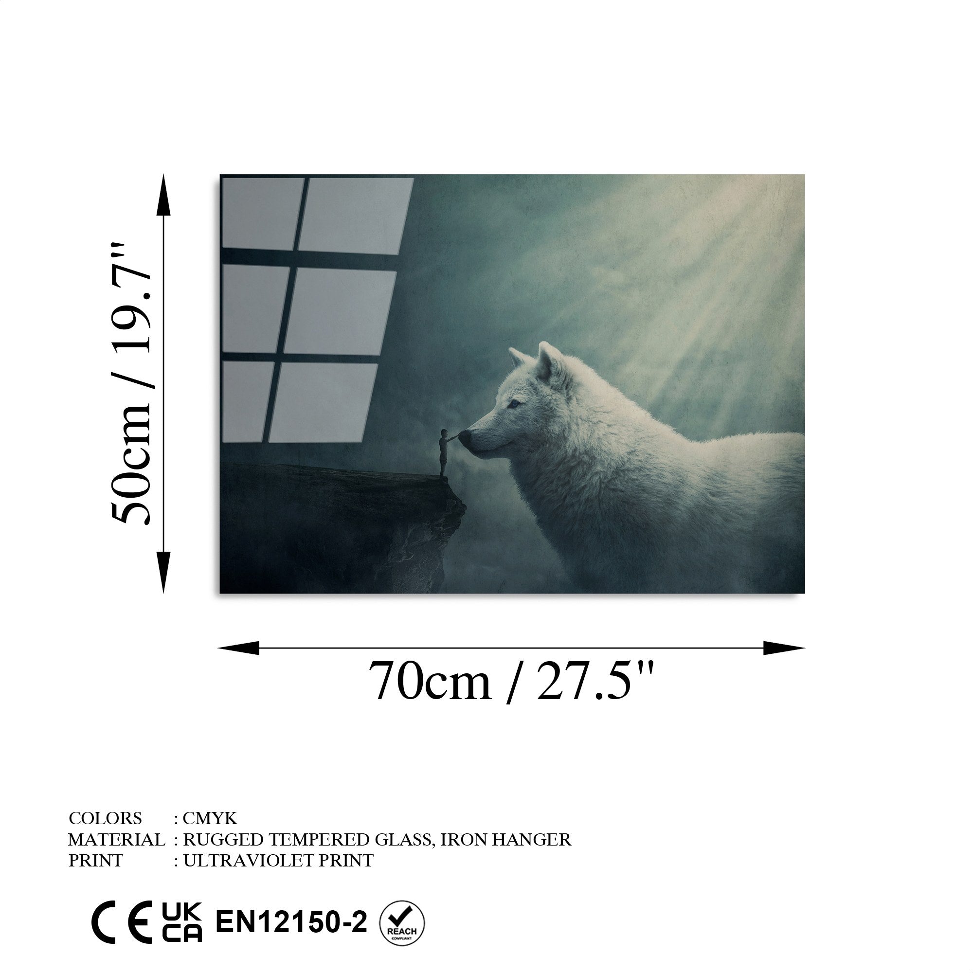 Quadro Decorativo em Vidro Temperado UV-465, 50 x 70 cm, Multicolor, 4 mm