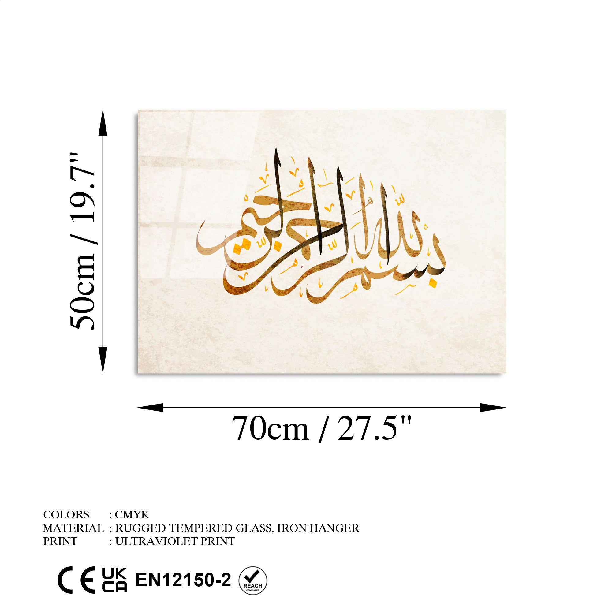 Quadro Decorativo em Vidro Temperado UV-470, Multicolor, 50 x 70 cm, 4 mm