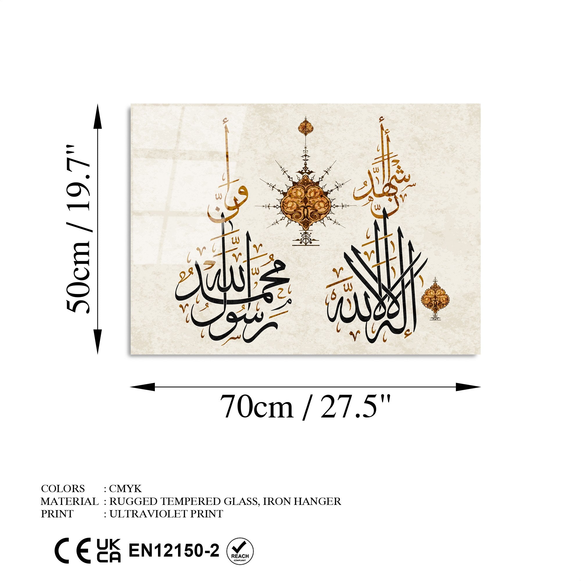 Quadro Decorativo em Vidro Temperado UV-472, 50 x 70 cm, Multicolor, 4 mm