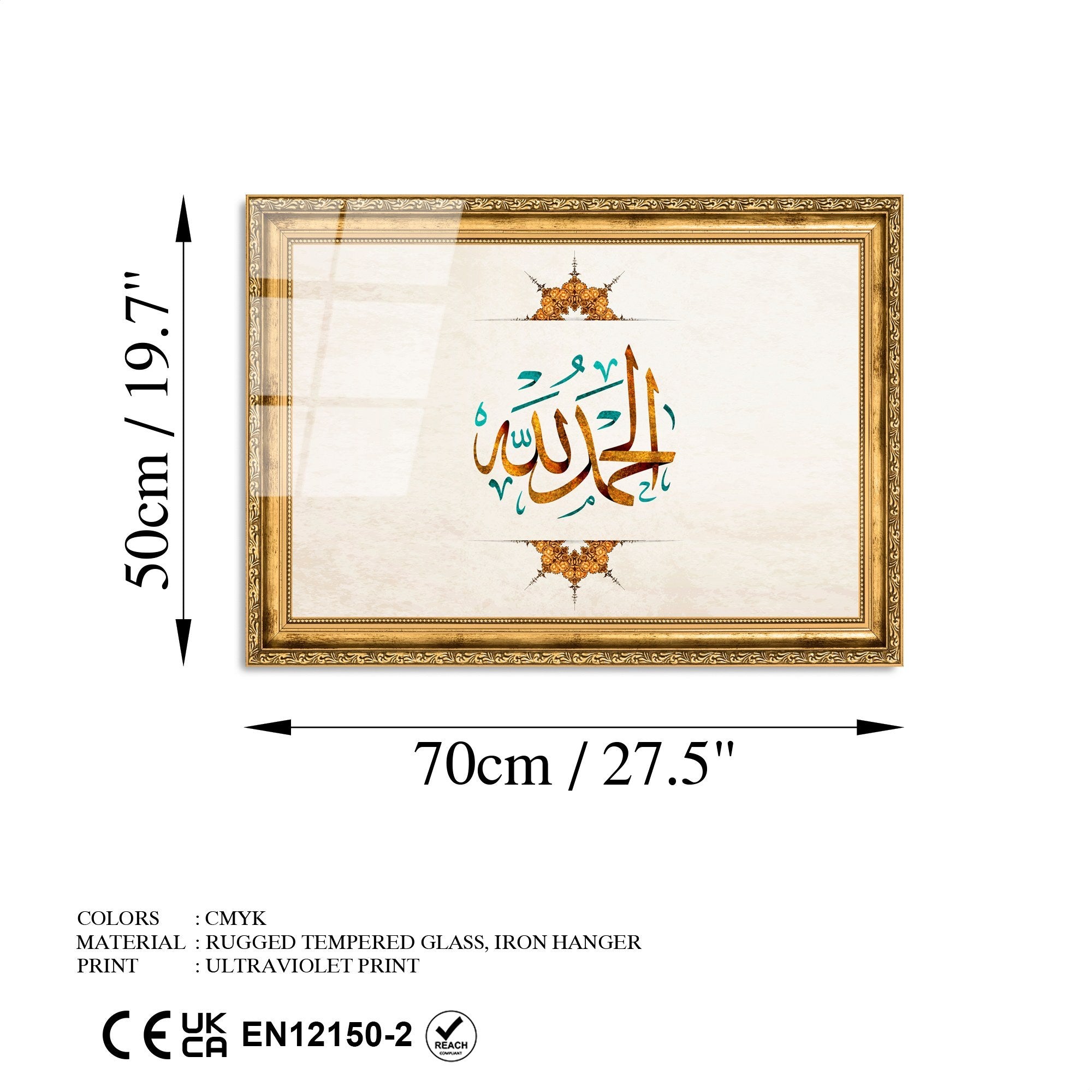 Quadro Decorativo em Vidro Temperado UV-473, 50 x 70 cm, Multicolor, 4 mm