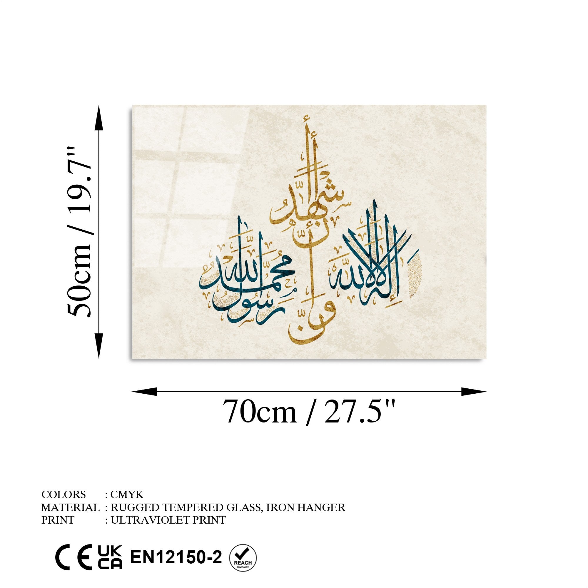 Quadro Decorativo em Vidro Temperado (4 mm) 50 x 70 cm Multicolor – UV-474 | 123BZM1568