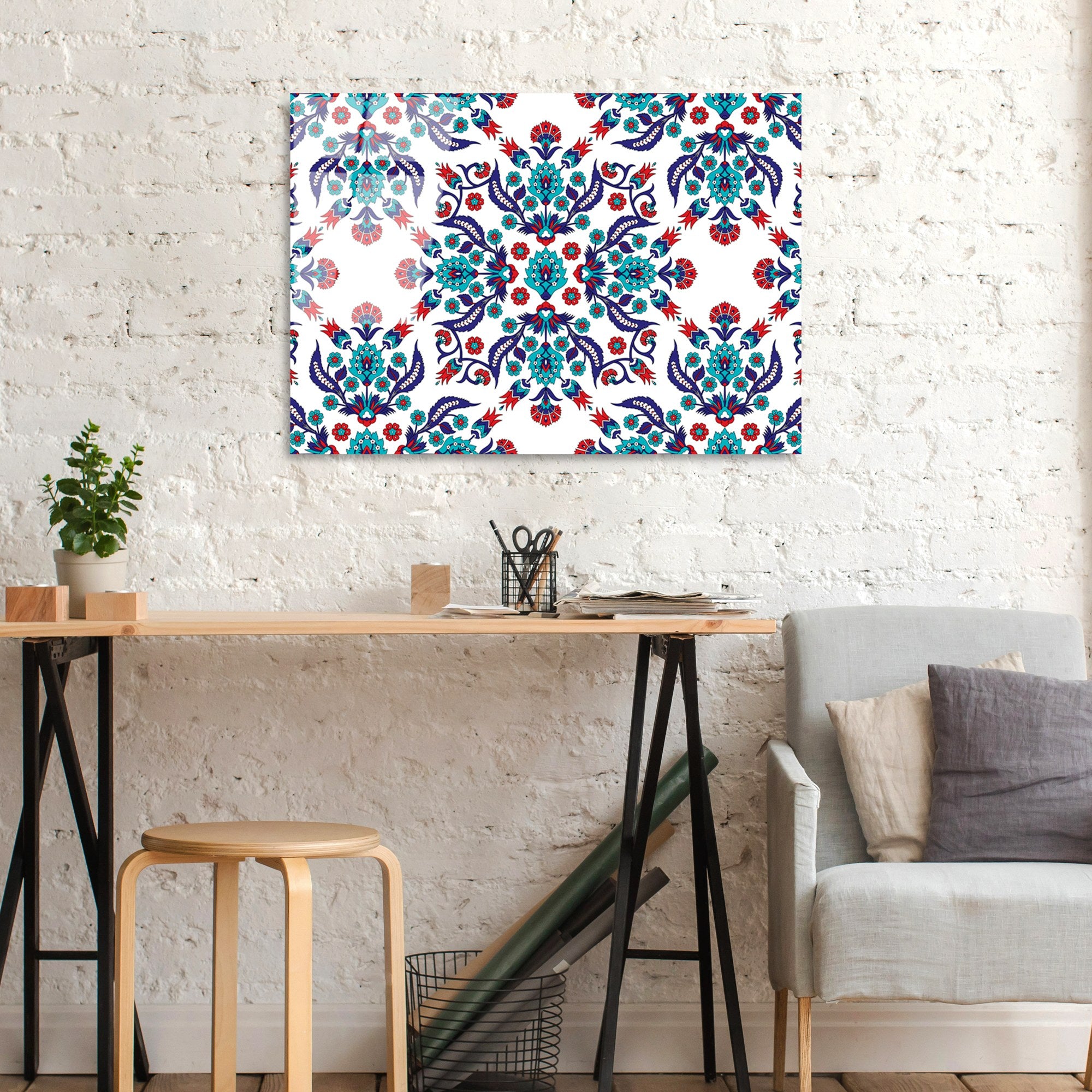 Quadro Decorativo em Vidro Temperado UV-477, 50 x 70 cm, Multicolor, 4 mm