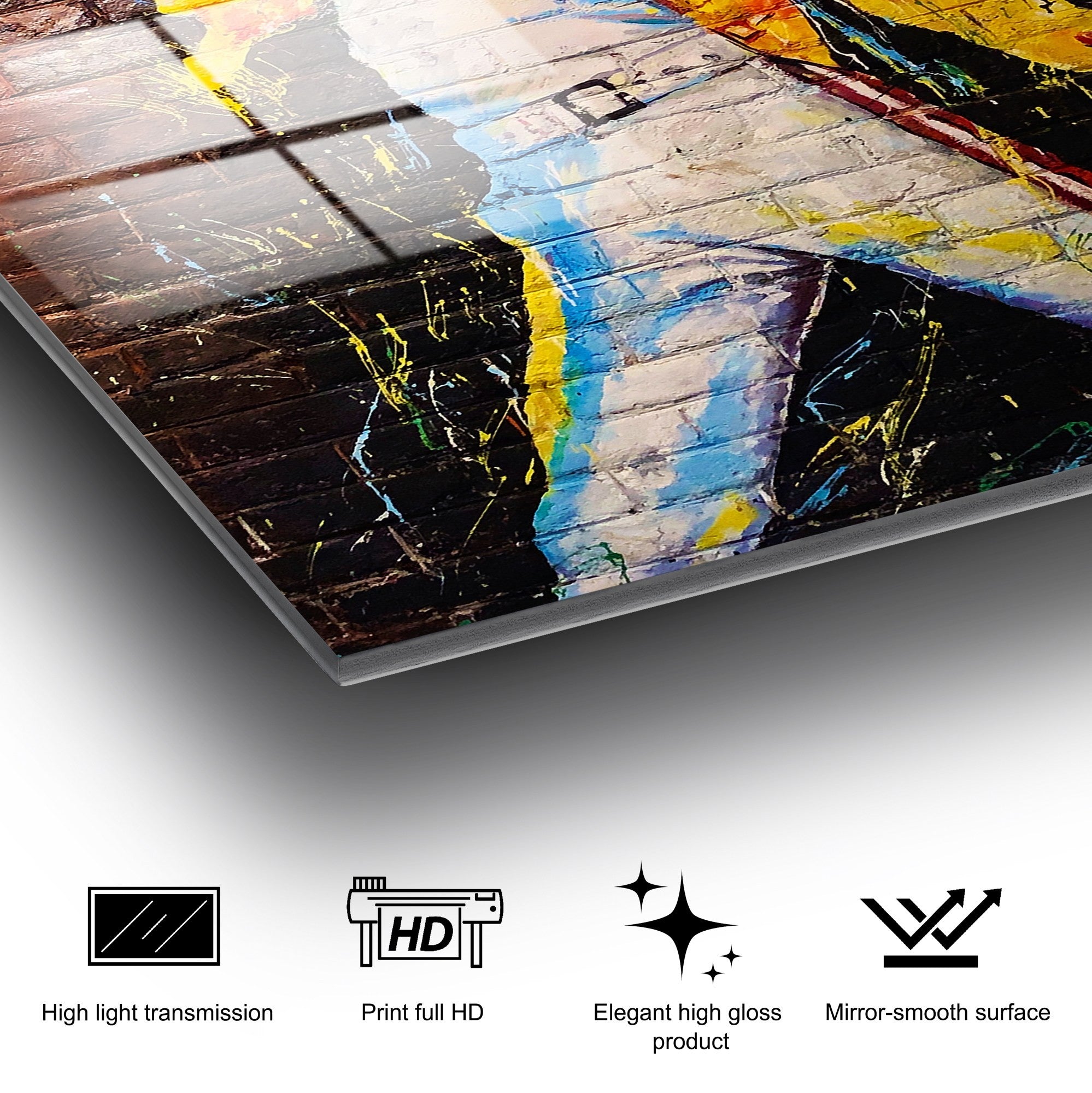 Quadro Decorativo em Vidro 100% Temperado UV-616, Multicolor, 50 x 70 cm, 4 mm