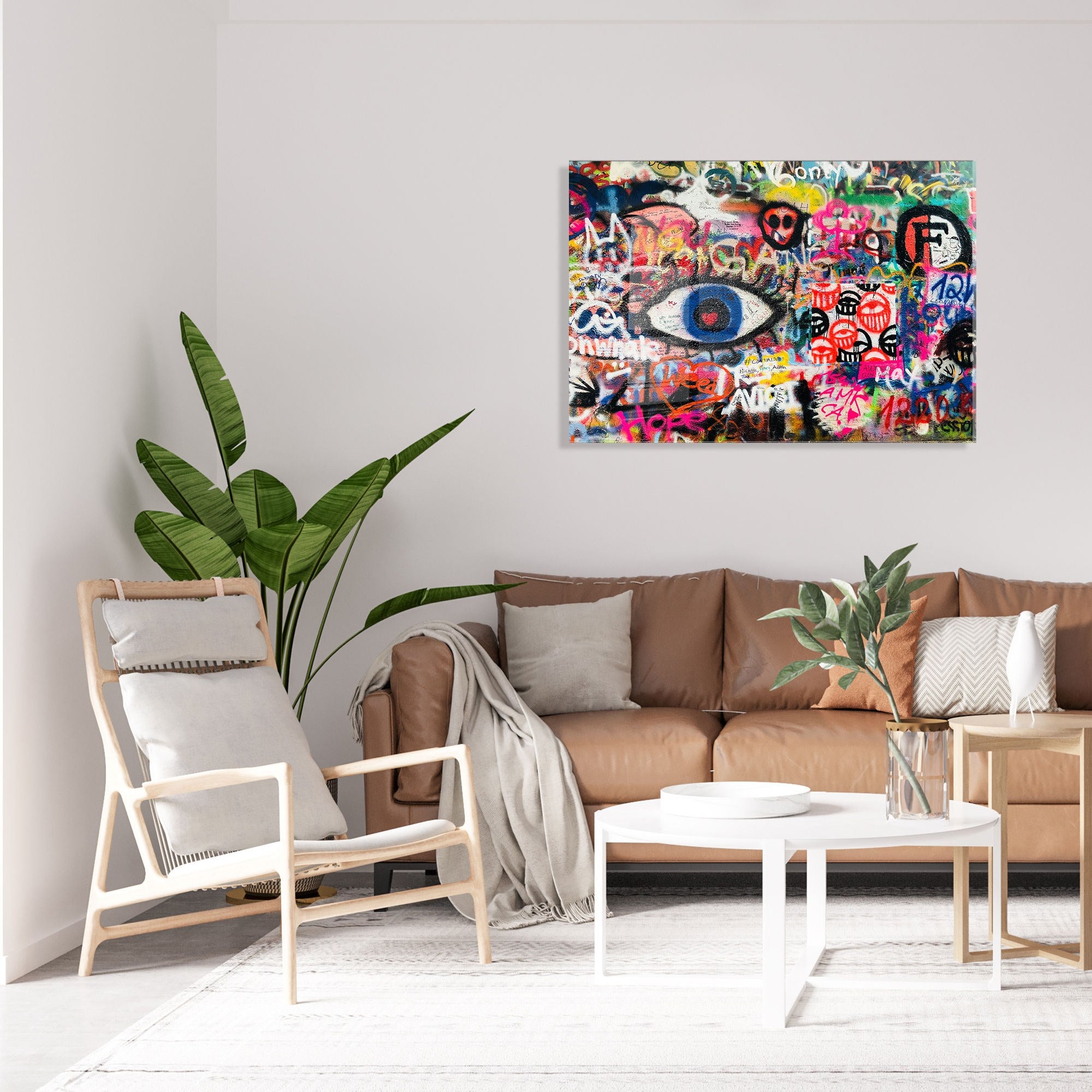 Quadro Decorativo em Vidro Temperado 4 mm UV-617, 50 x 70 cm, Multicolor