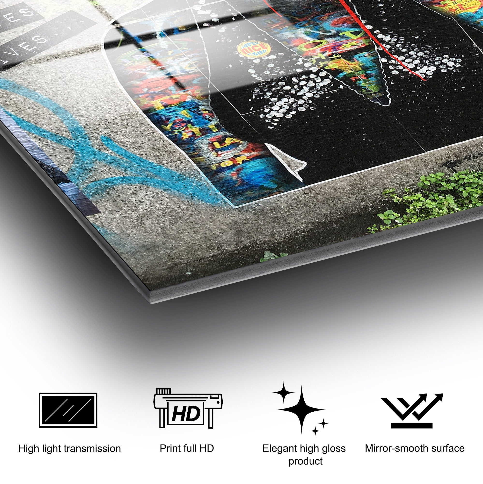 Quadro Decorativo em Vidro Temperado UV-627 (50 x 70 cm) – Multicolor, 4 mm