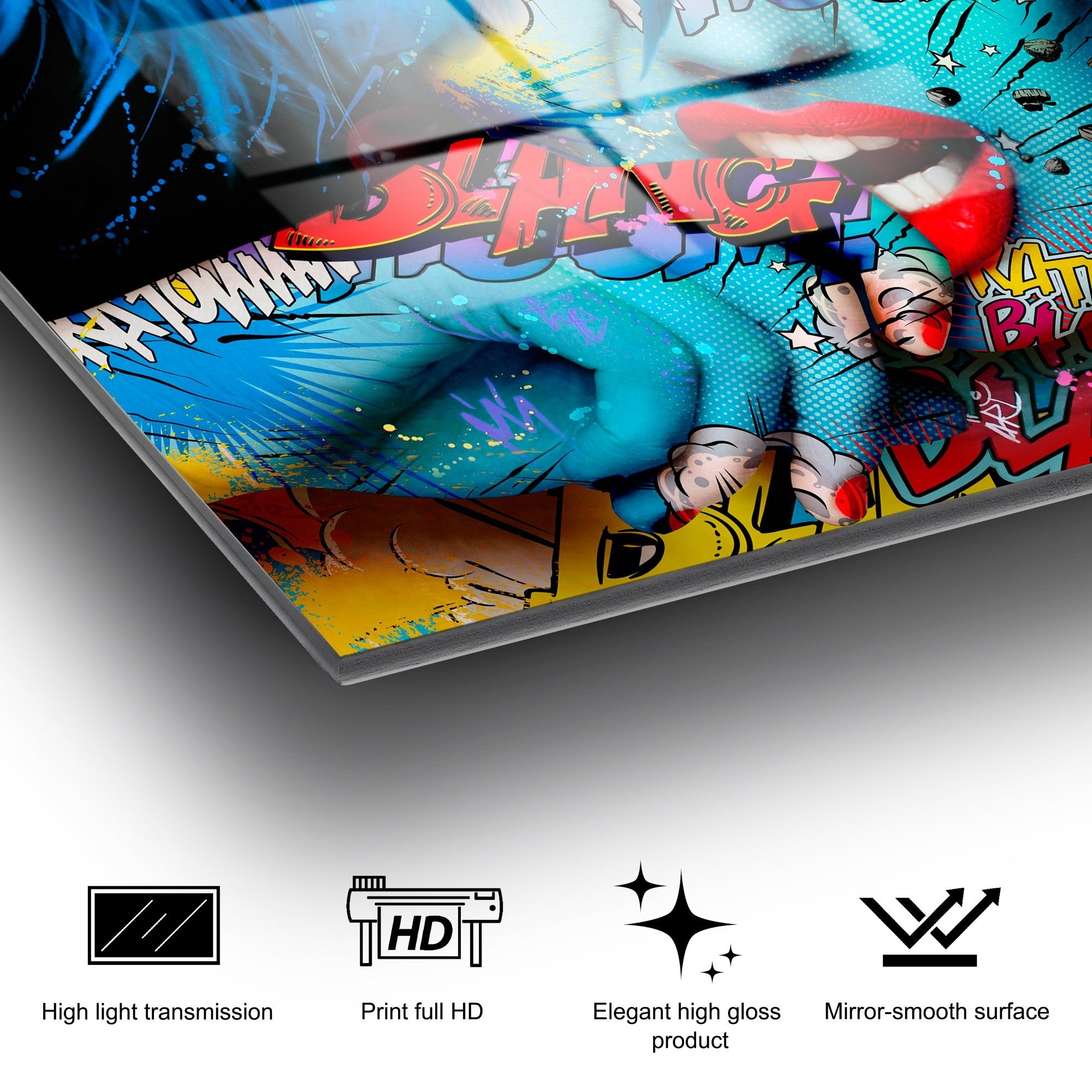 Quadro Decorativo em Vidro Temperado UV-713, Multicolor, 70 x 100 cm (4 mm)