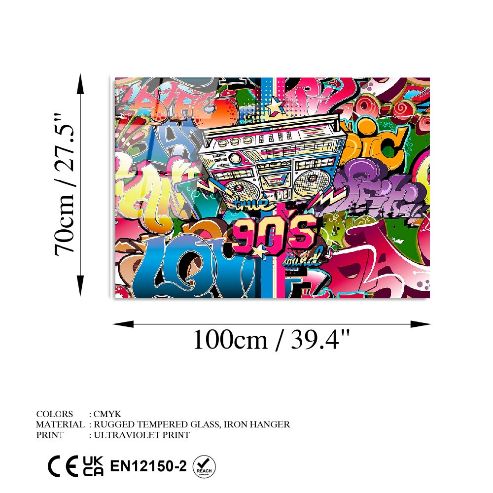 Quadro Decorativo em Vidro Temperado 100% (4 mm) 70 x 100 cm Multicolor – UV-714