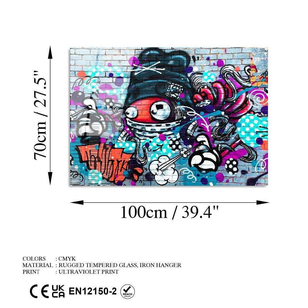 Quadro Decorativo em Vidro Temperado UV-716, Multicolor, 70 x 100 cm, 4 mm