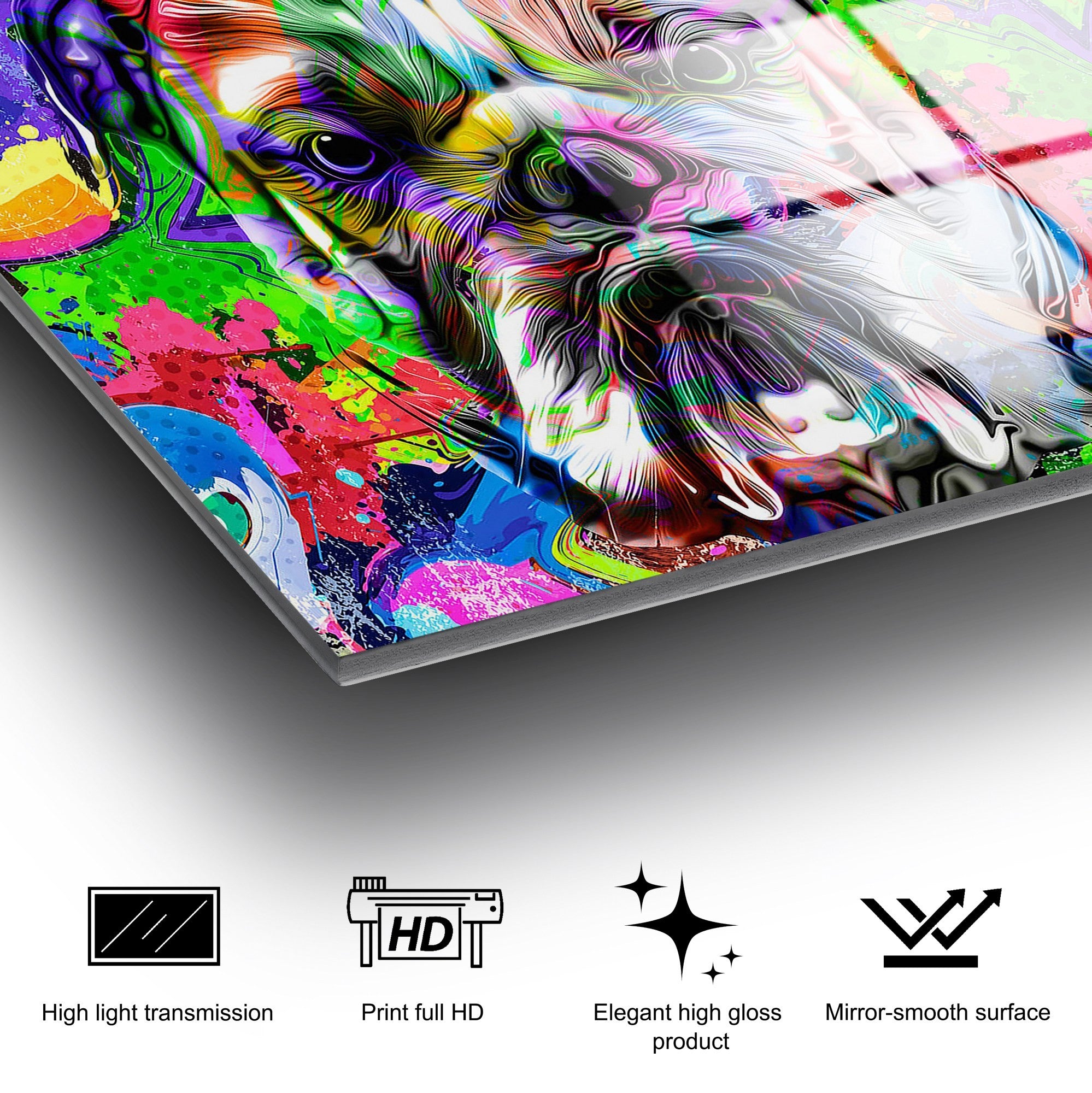 Quadro Decorativo em Vidro Temperado UV-717, 70 x 100 cm, Multicolor, 4 mm