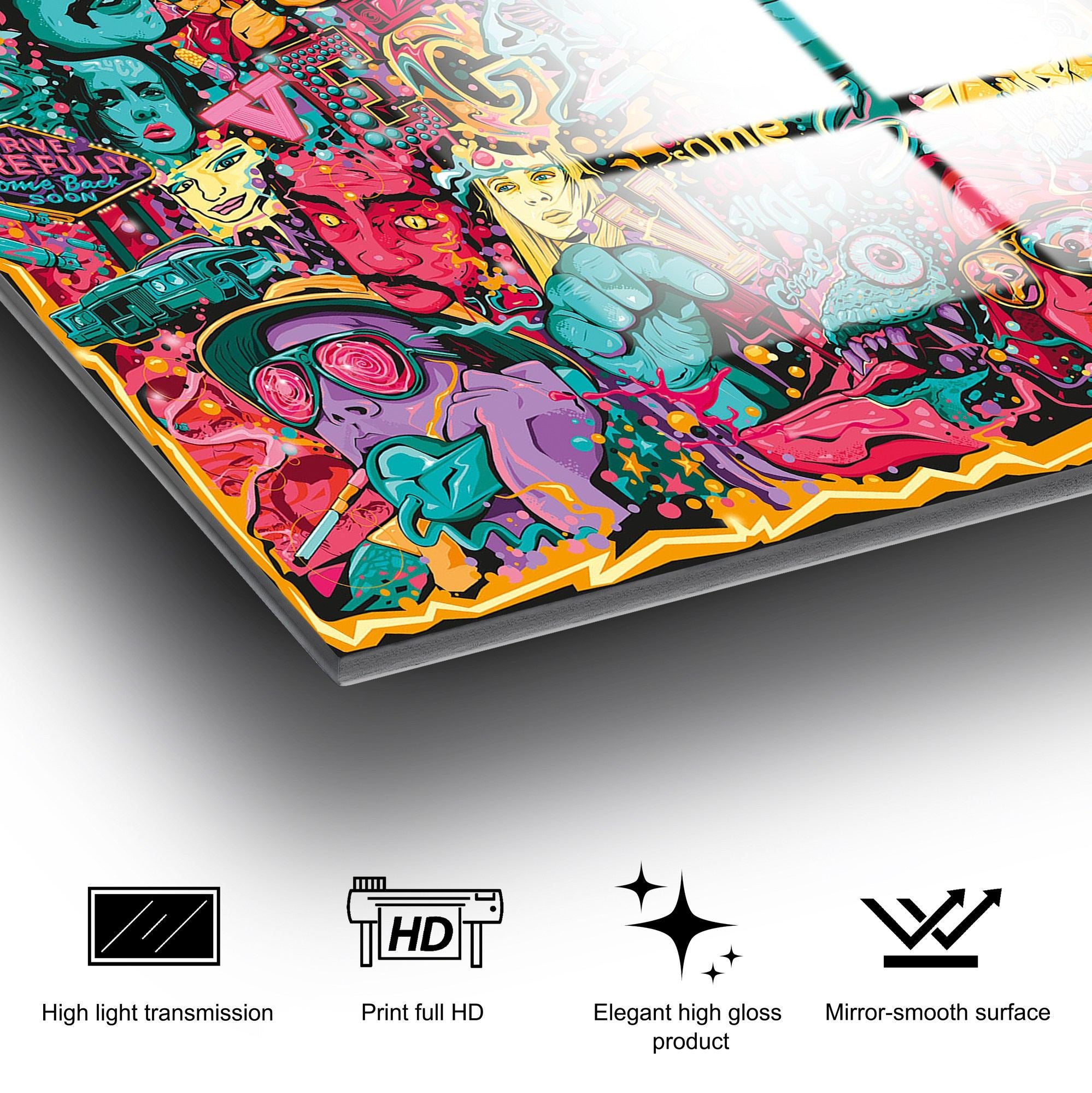 Quadro Decorativo em Vidro Temperado 4 mm 70 x 100 cm Multicolor UV-718 (123BZM2210)