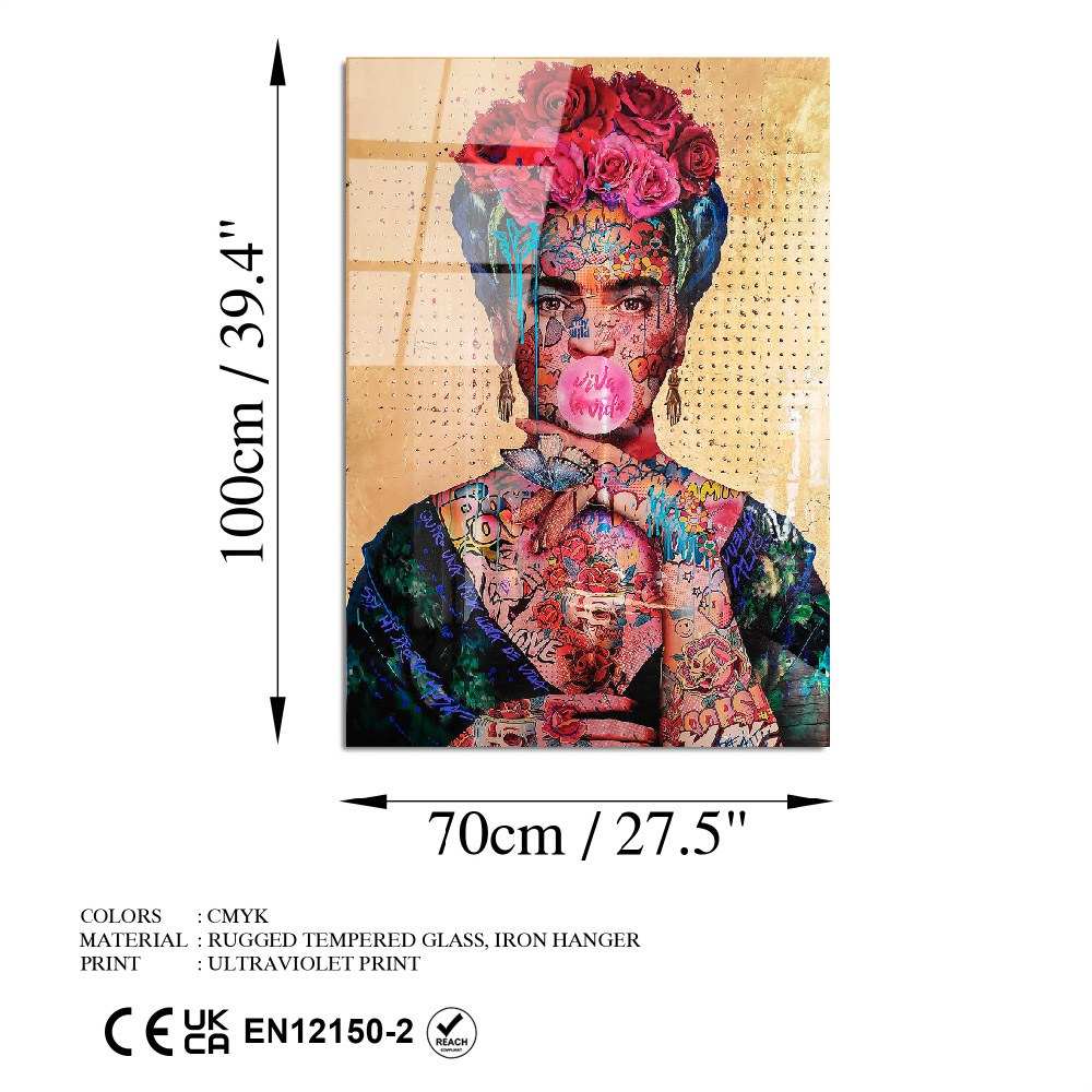 Quadro Decorativo em Vidro Temperado Multicolor UV-722 (70 x 100 cm, 4 mm)