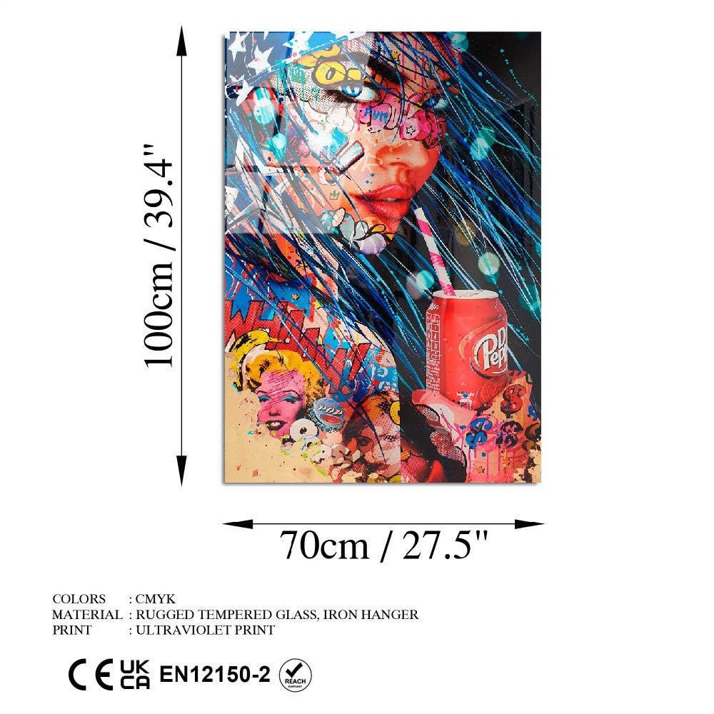 Quadro Decorativo em Vidro Temperado 70x100 cm (4 mm), Multicolor | UV-725