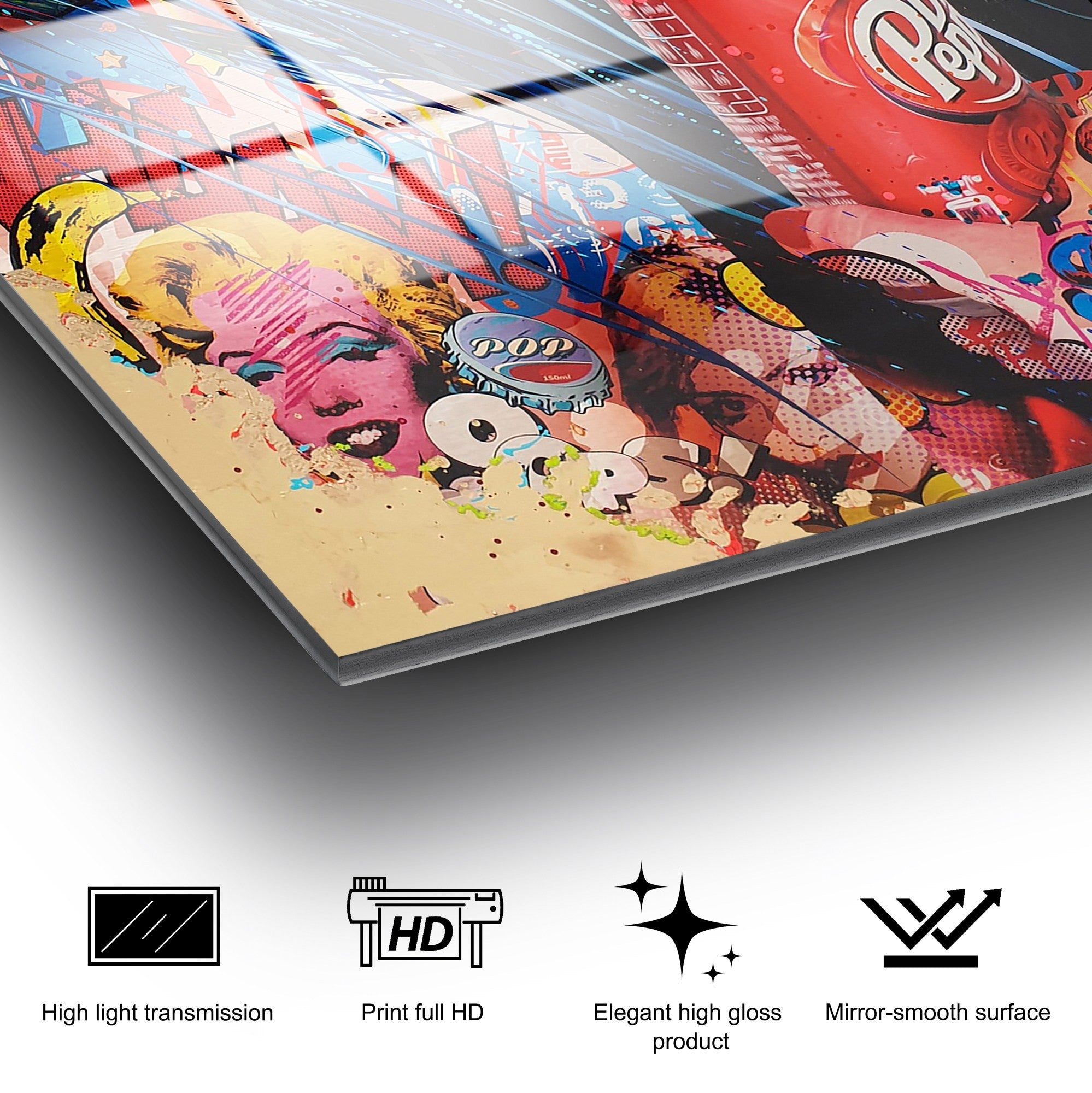 Quadro Decorativo em Vidro Temperado 70x100 cm (4 mm), Multicolor | UV-725