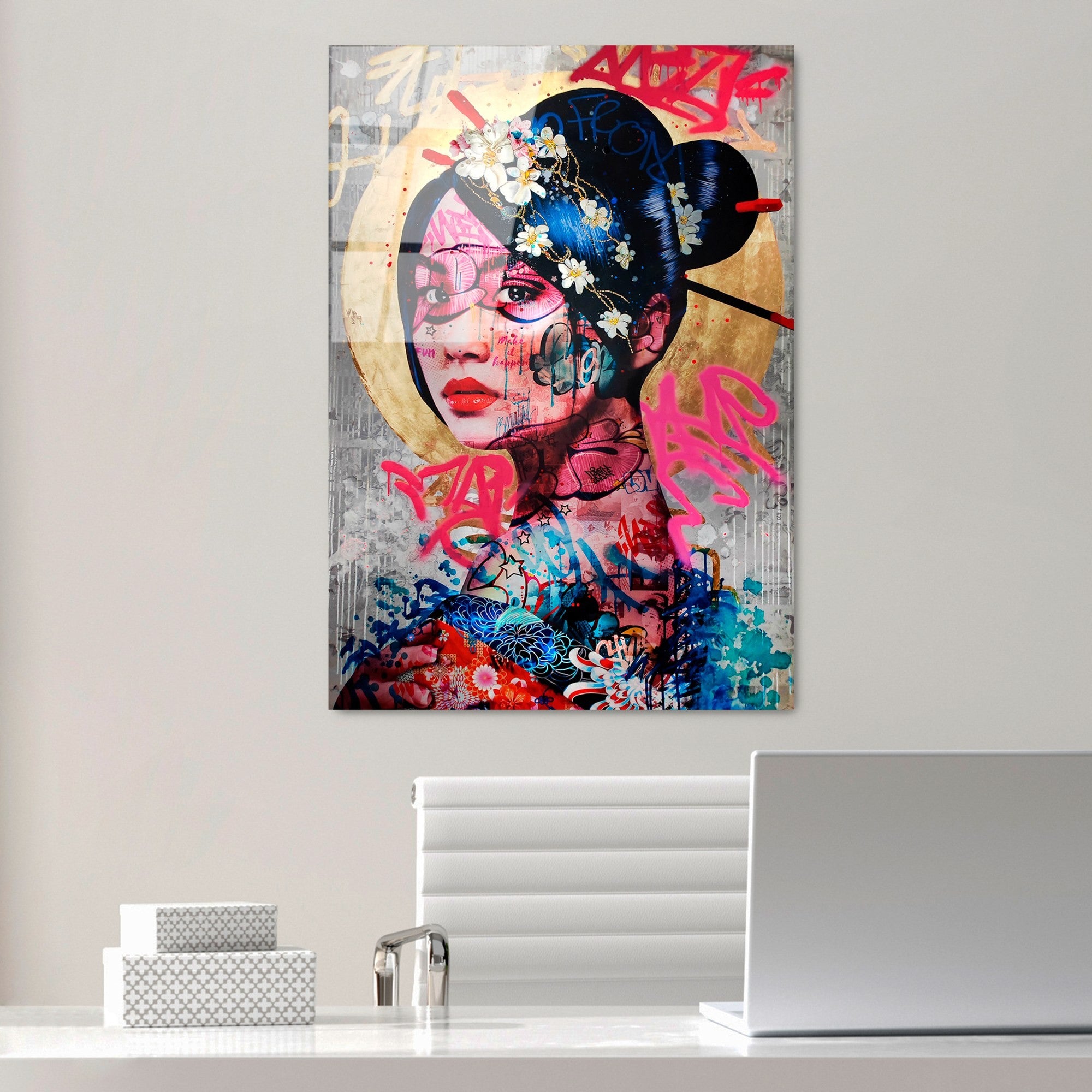 Quadro Decorativo em Vidro Temperado UV-726, Multicolor, 70 x 100 cm, 4 mm