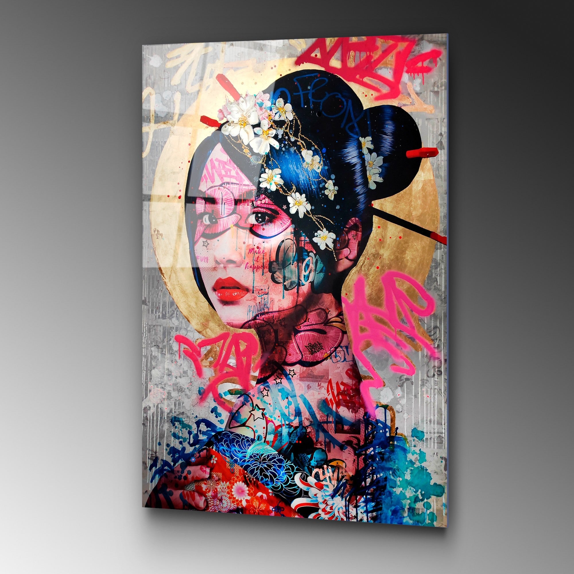 Quadro Decorativo em Vidro Temperado UV-726, Multicolor, 70 x 100 cm, 4 mm