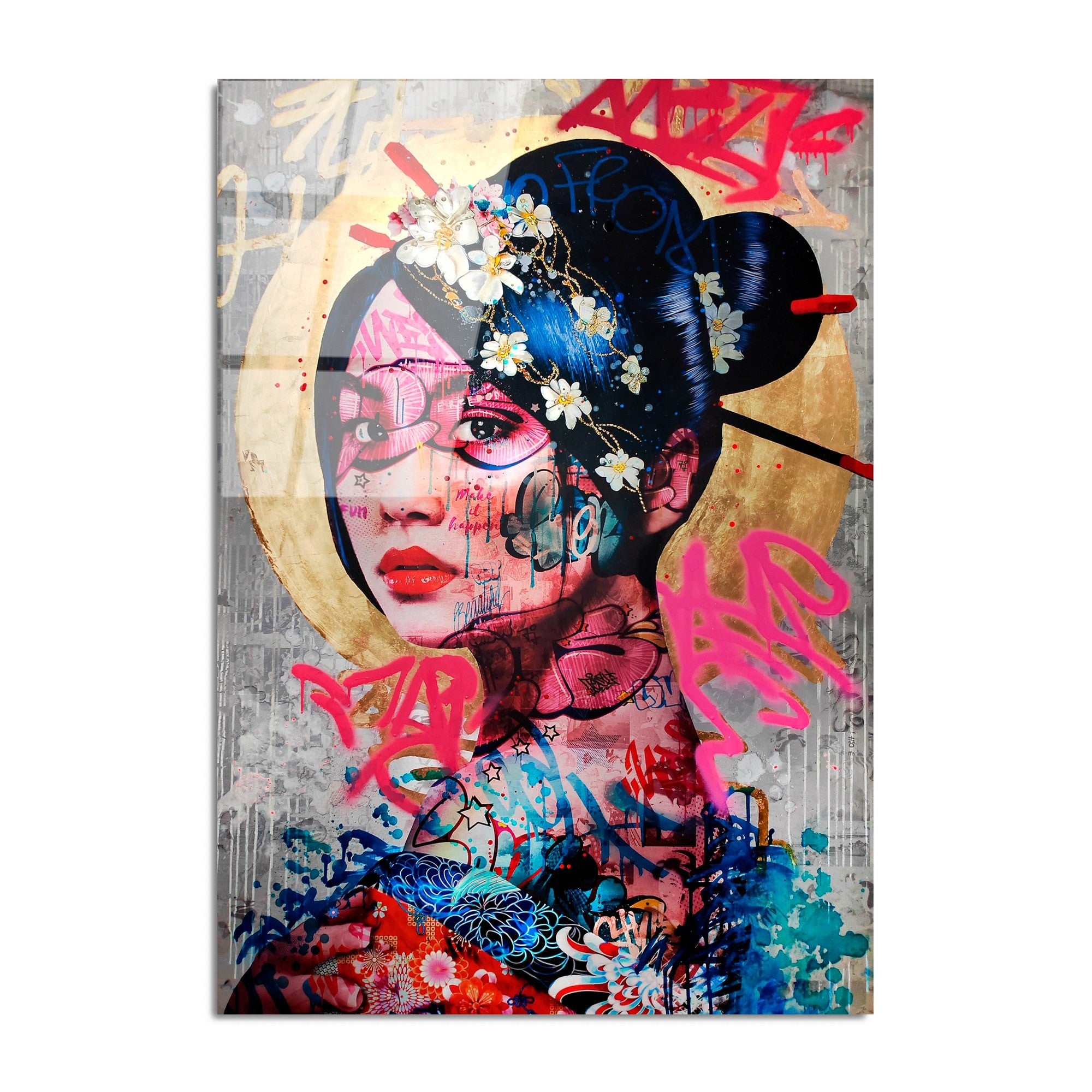 Quadro Decorativo em Vidro Temperado UV-726, Multicolor, 70 x 100 cm, 4 mm