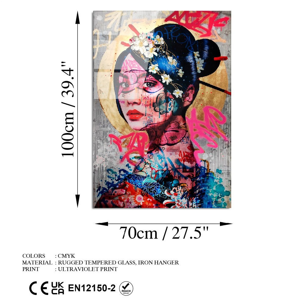 Quadro Decorativo em Vidro Temperado UV-726, Multicolor, 70 x 100 cm, 4 mm