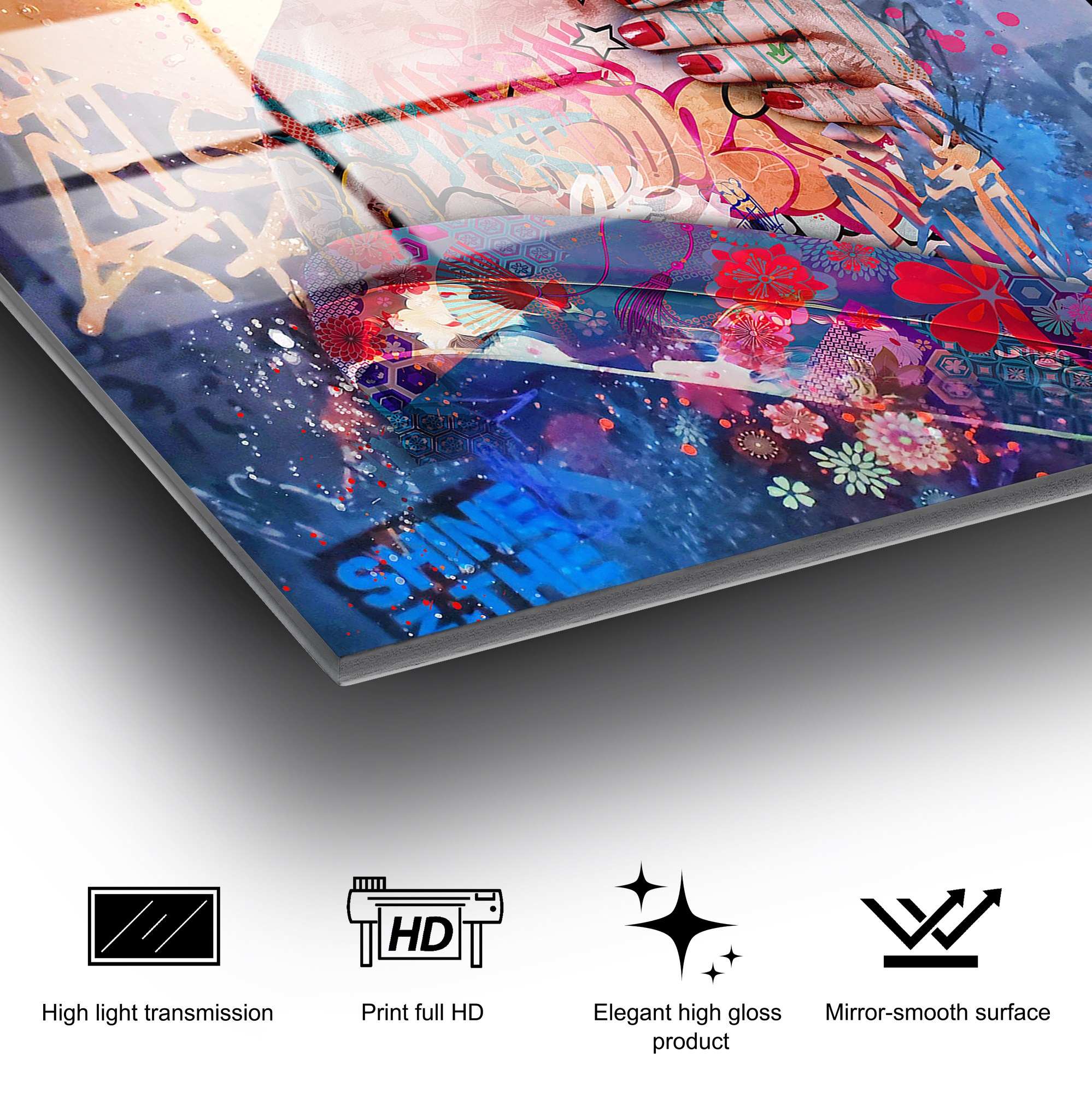 Quadro Decorativo 100% Vidro Temperado 70x100 cm Multicolor (4 mm) – UV-727