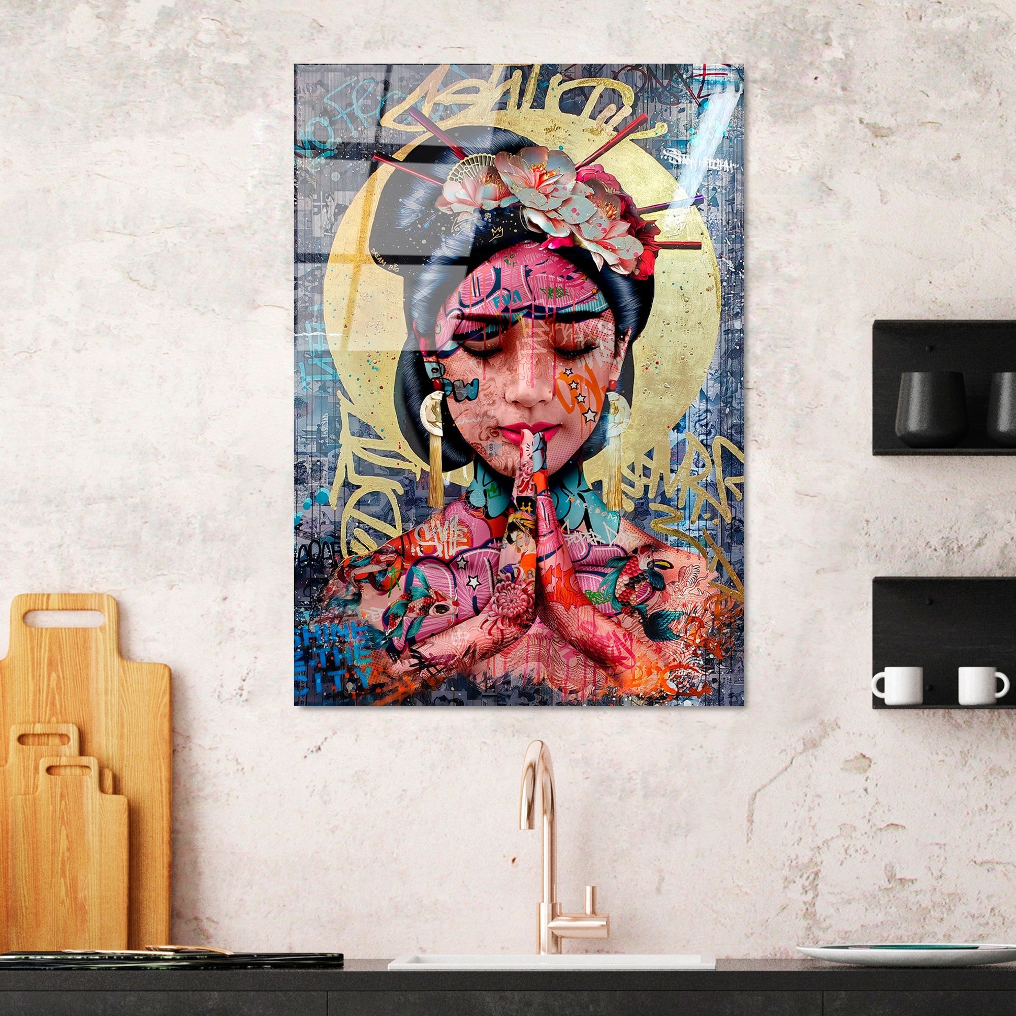 Quadro Decorativo em Vidro Temperado 70x100 cm (4 mm) Multicolor – UV-728 | 123BZM2220