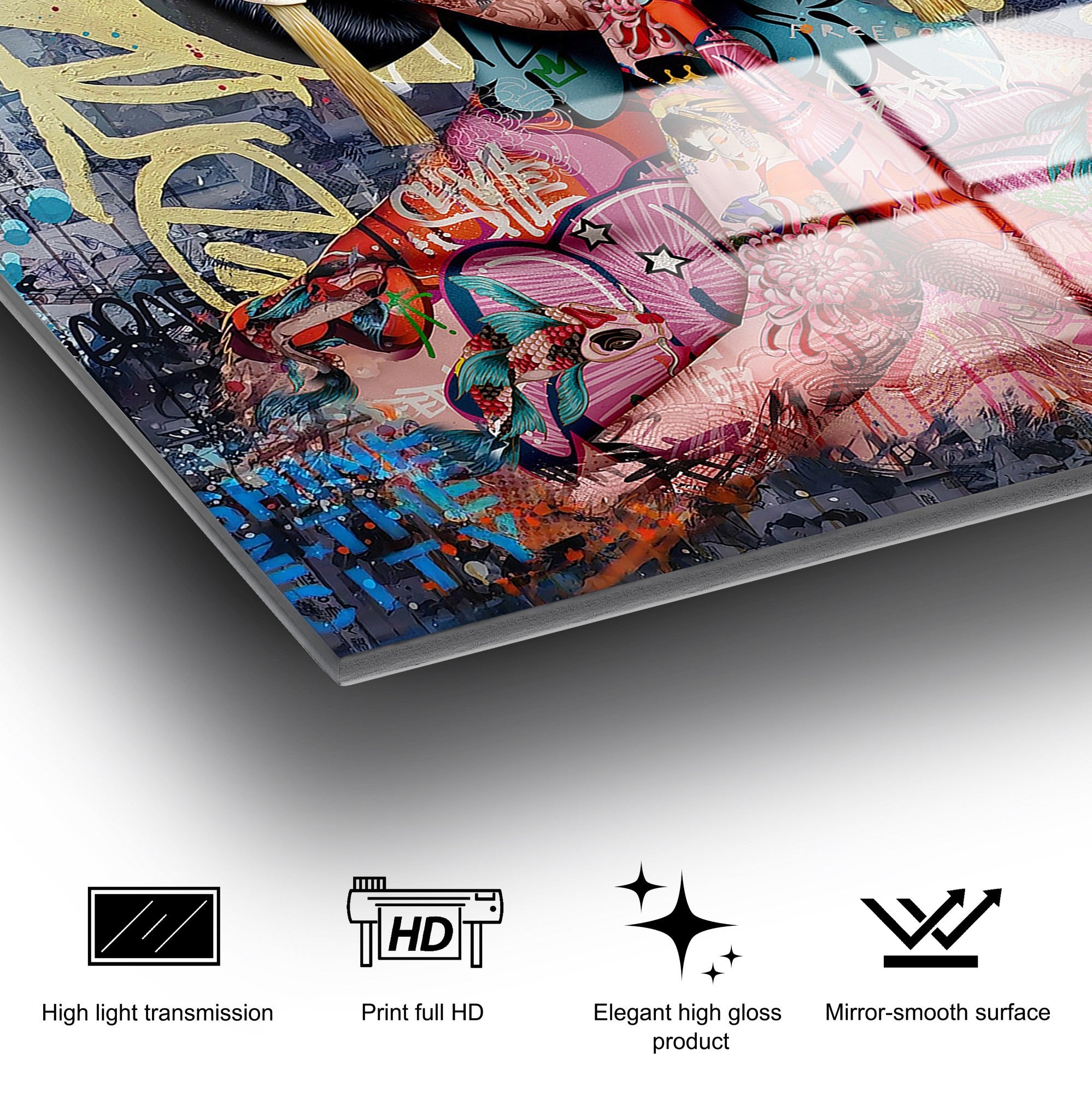 Quadro Decorativo em Vidro Temperado 70x100 cm (4 mm) Multicolor – UV-728 | 123BZM2220