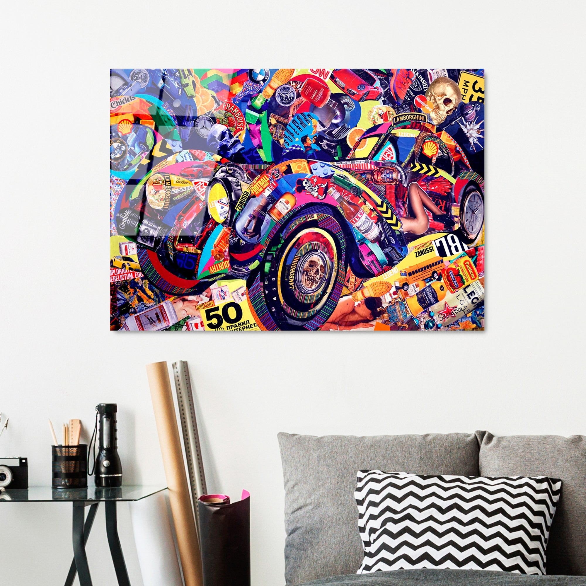 Quadro Decorativo em Vidro Temperado 70x100 cm (4 mm) – Multicolor | UV-729
