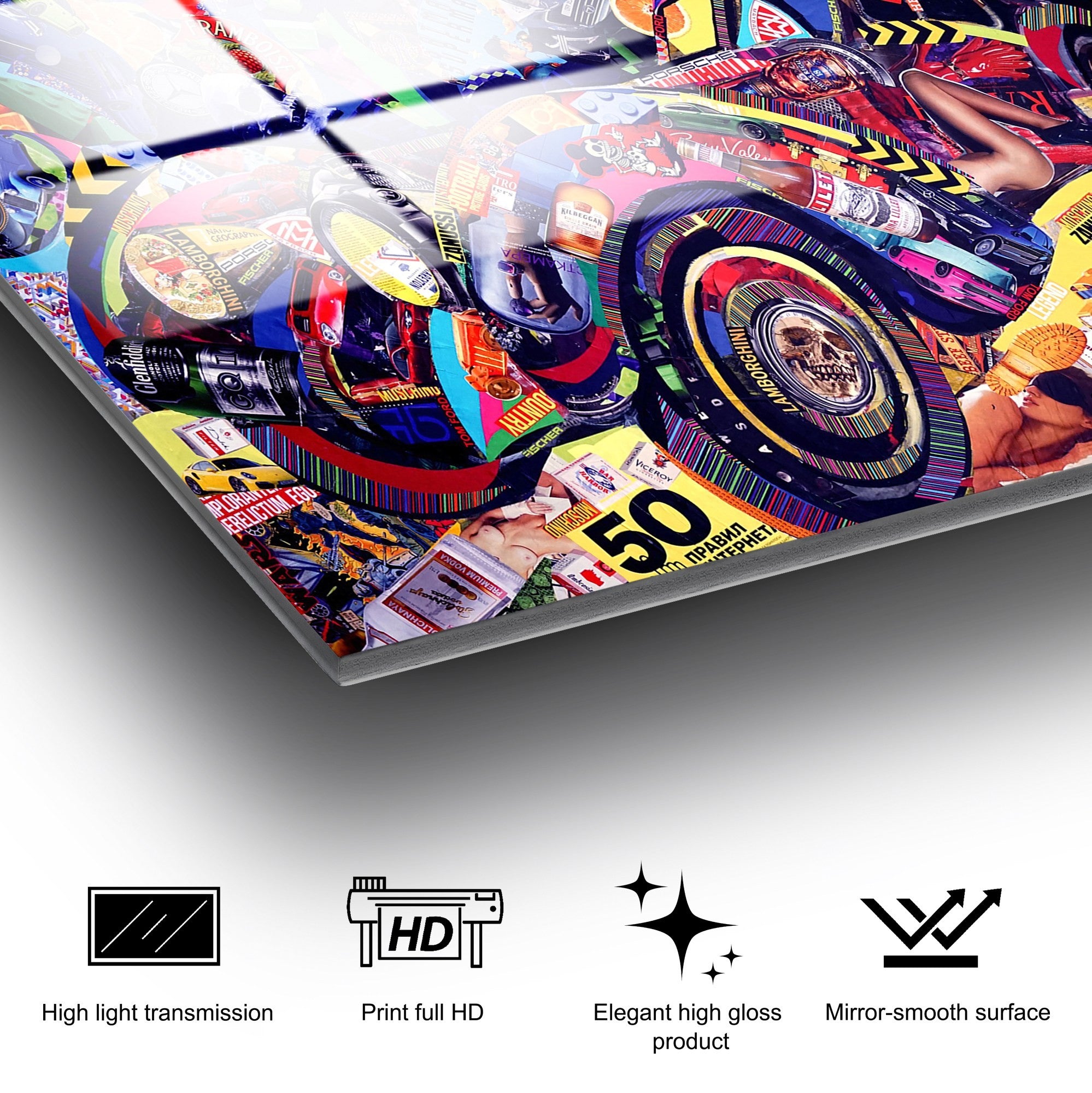 Quadro Decorativo em Vidro Temperado 70x100 cm (4 mm) – Multicolor | UV-729