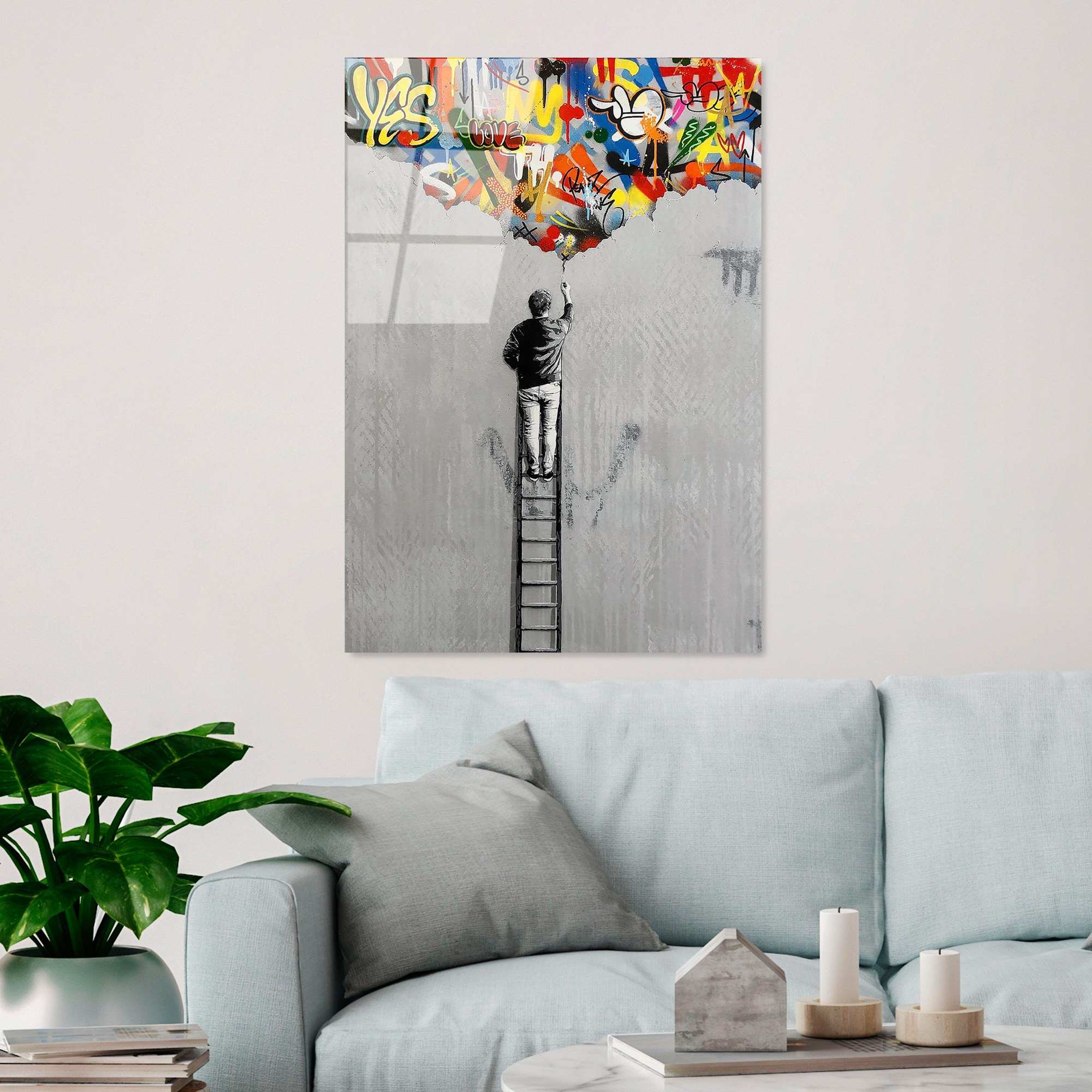 Quadro Decorativo em Vidro Temperado UV-730, Multicolor, 70 x 100 cm, 4 mm