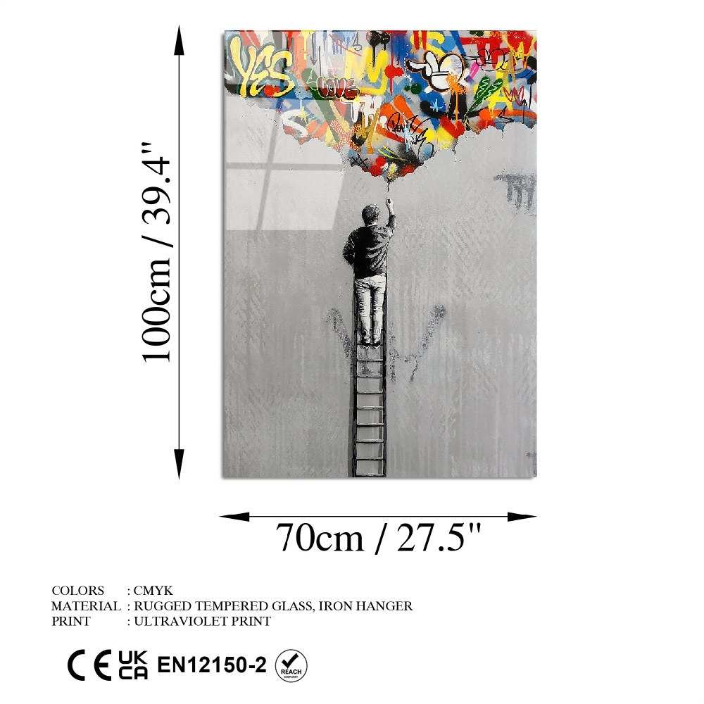 Quadro Decorativo em Vidro Temperado UV-730, Multicolor, 70 x 100 cm, 4 mm