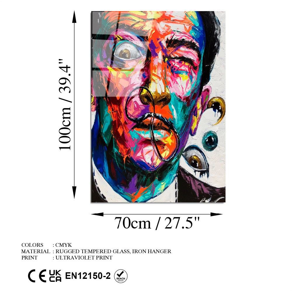 Quadro Decorativo em Vidro Temperado UV-731 (100% Vidro Temperado, 4 mm), Multicolor, 70 x 100 cm