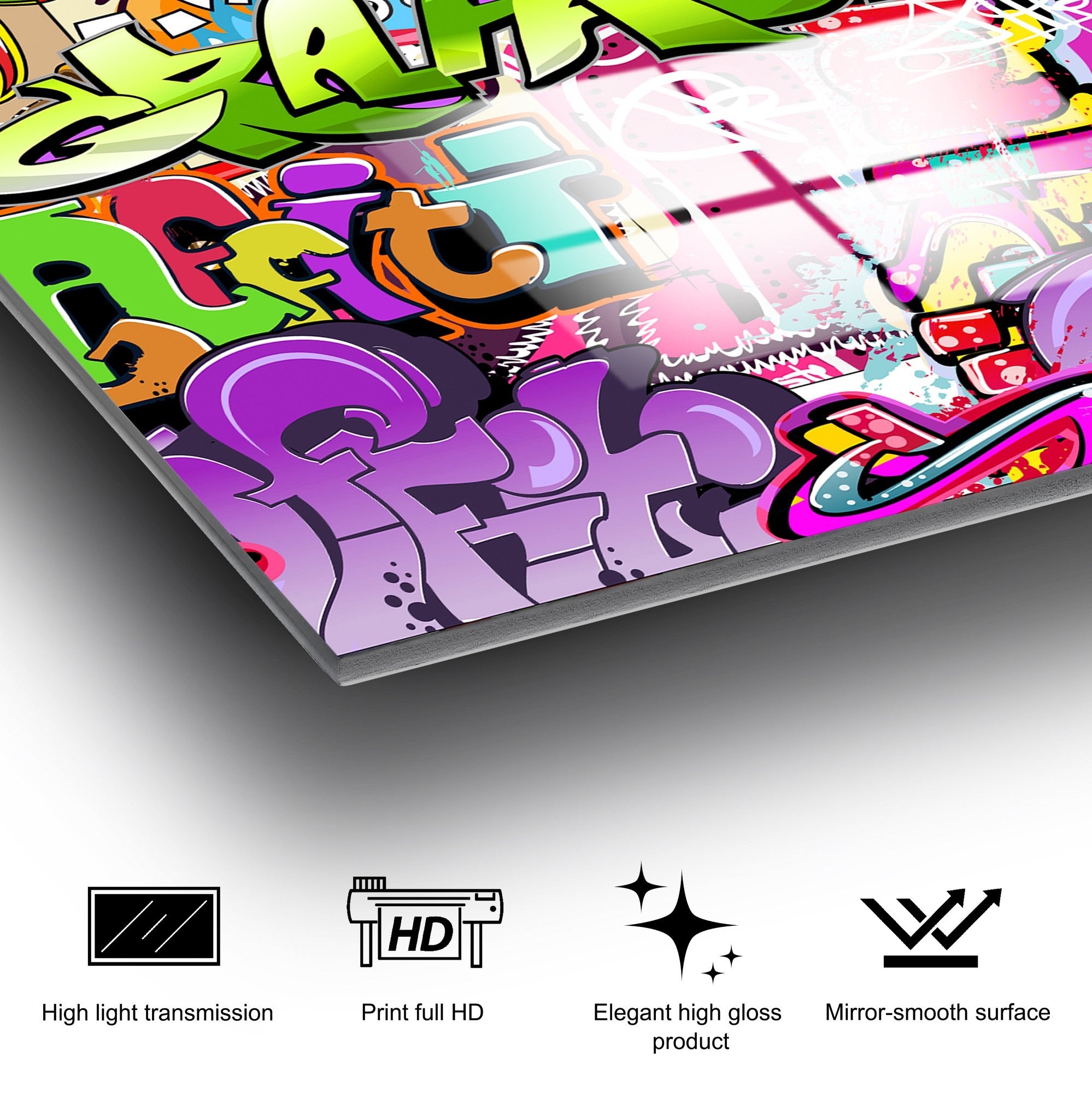 Quadro Decorativo em Vidro Temperado UV-732, Multicolor, 70 x 100 cm, 4 mm