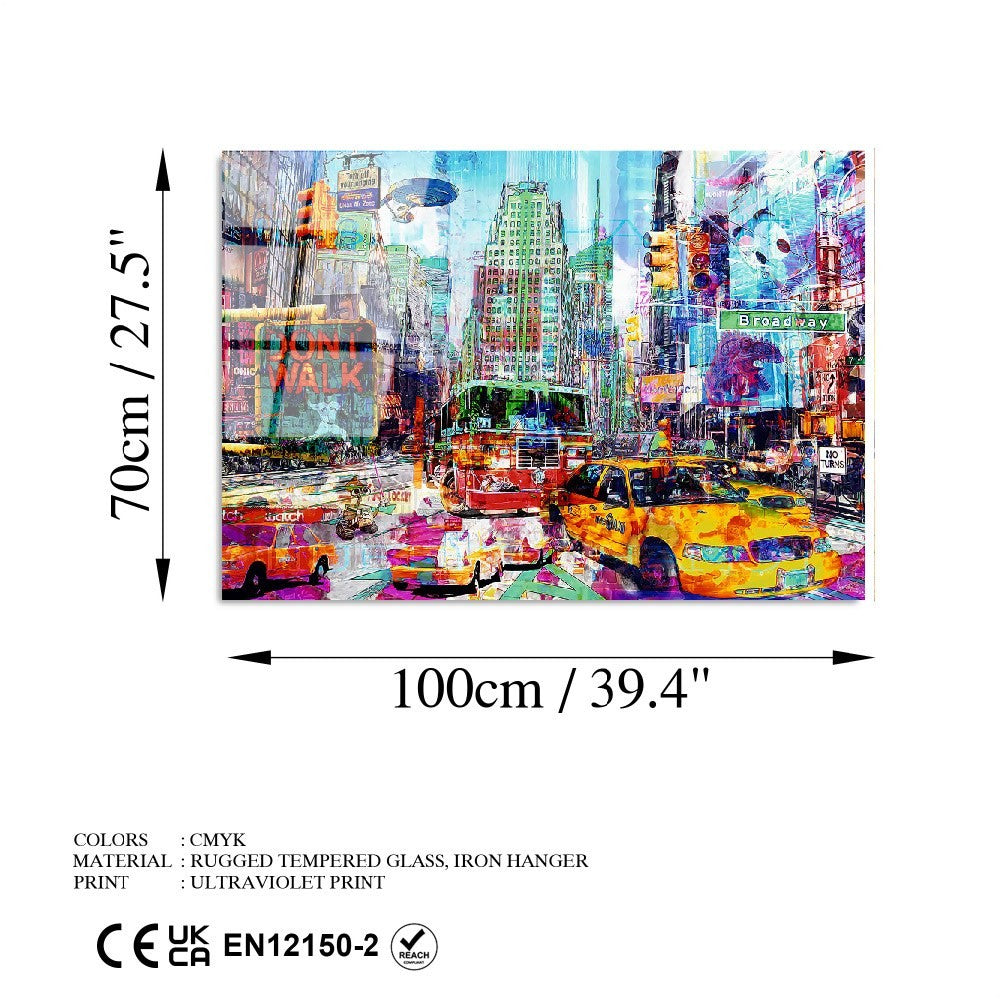 Quadro Decorativo em Vidro Temperado UV-734, 70 x 100 cm, Multicolor (4 mm)