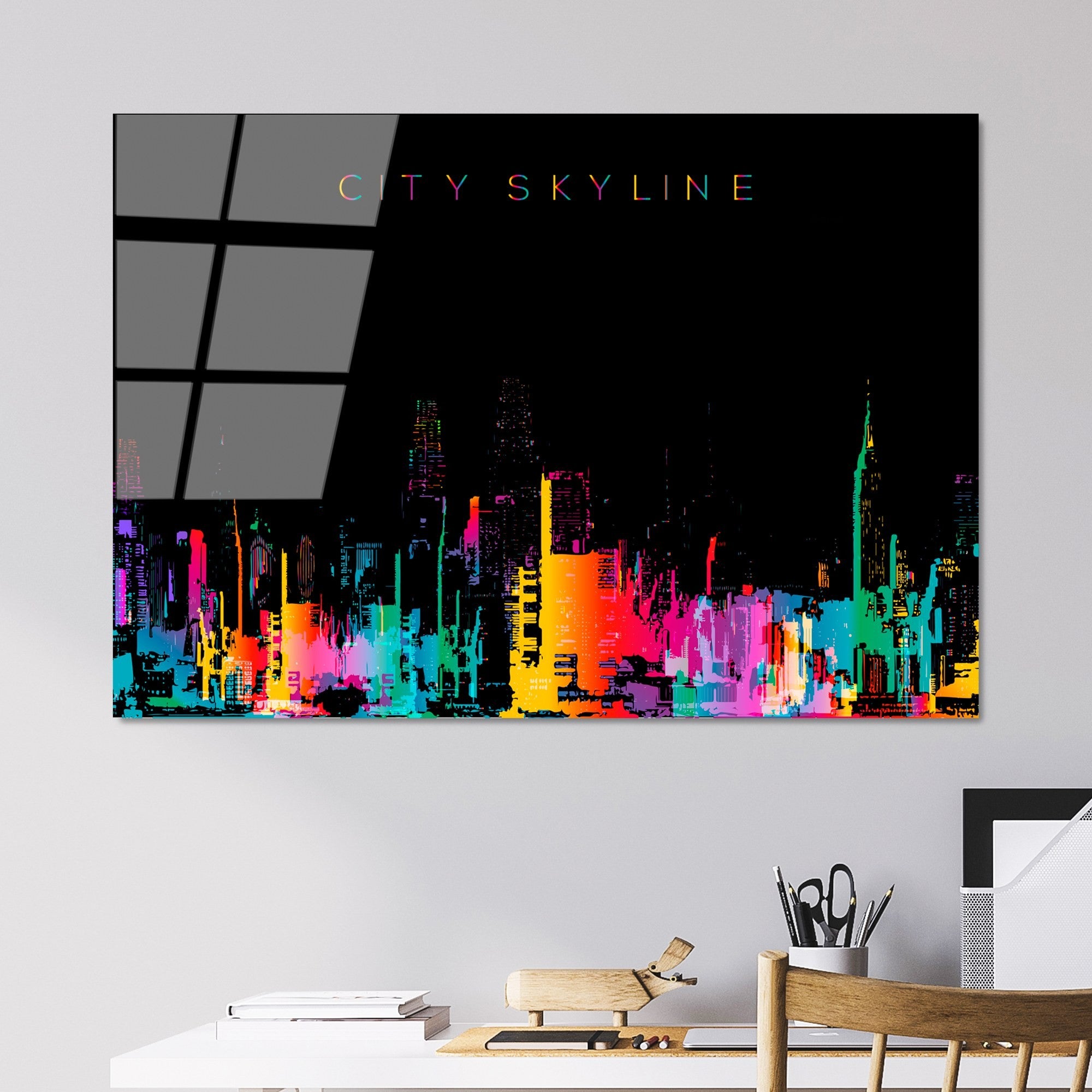 Quadro Decorativo em Vidro Temperado 100% (4 mm) UV-736, Multicolorido, 70 x 100 cm