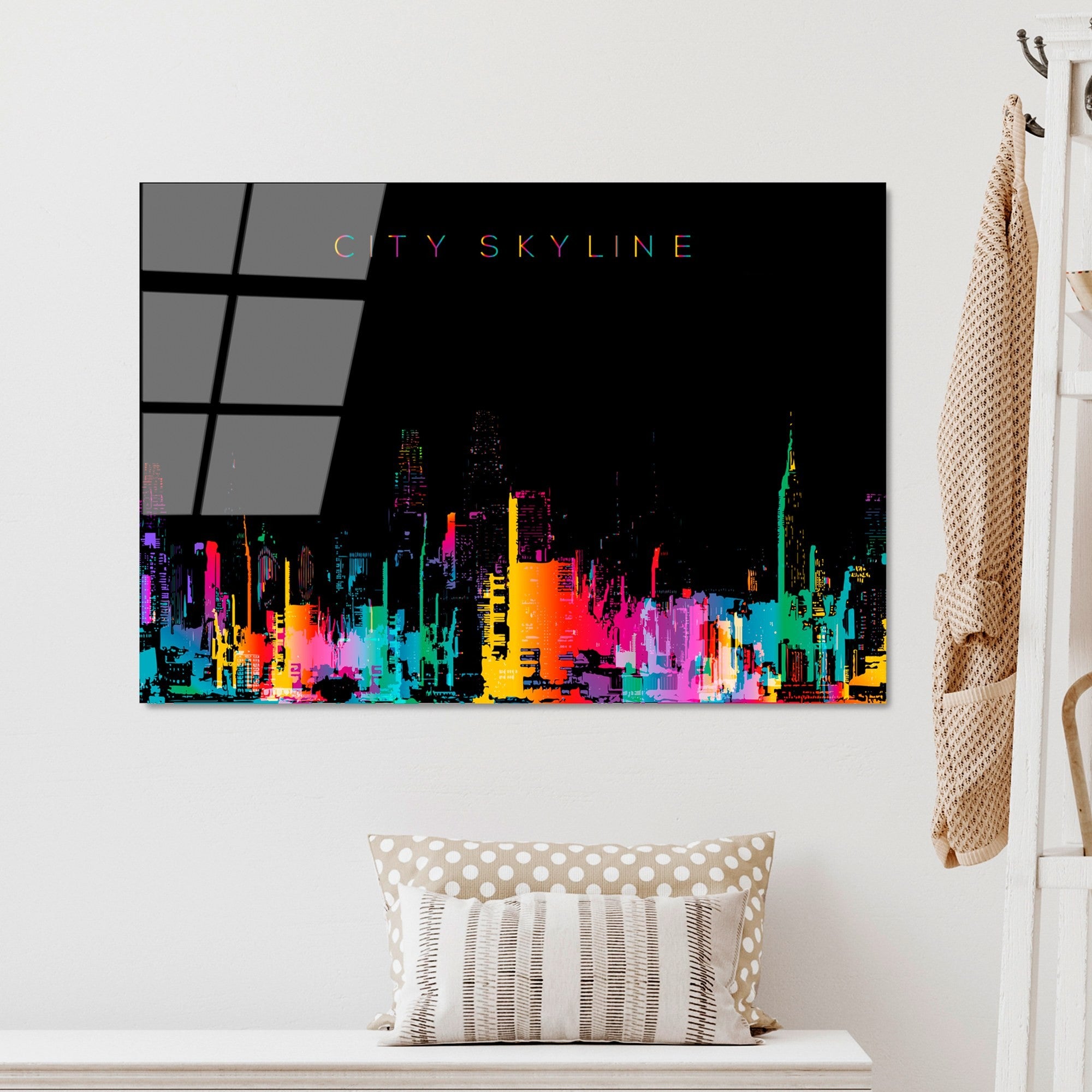 Quadro Decorativo em Vidro Temperado 100% (4 mm) UV-736, Multicolorido, 70 x 100 cm