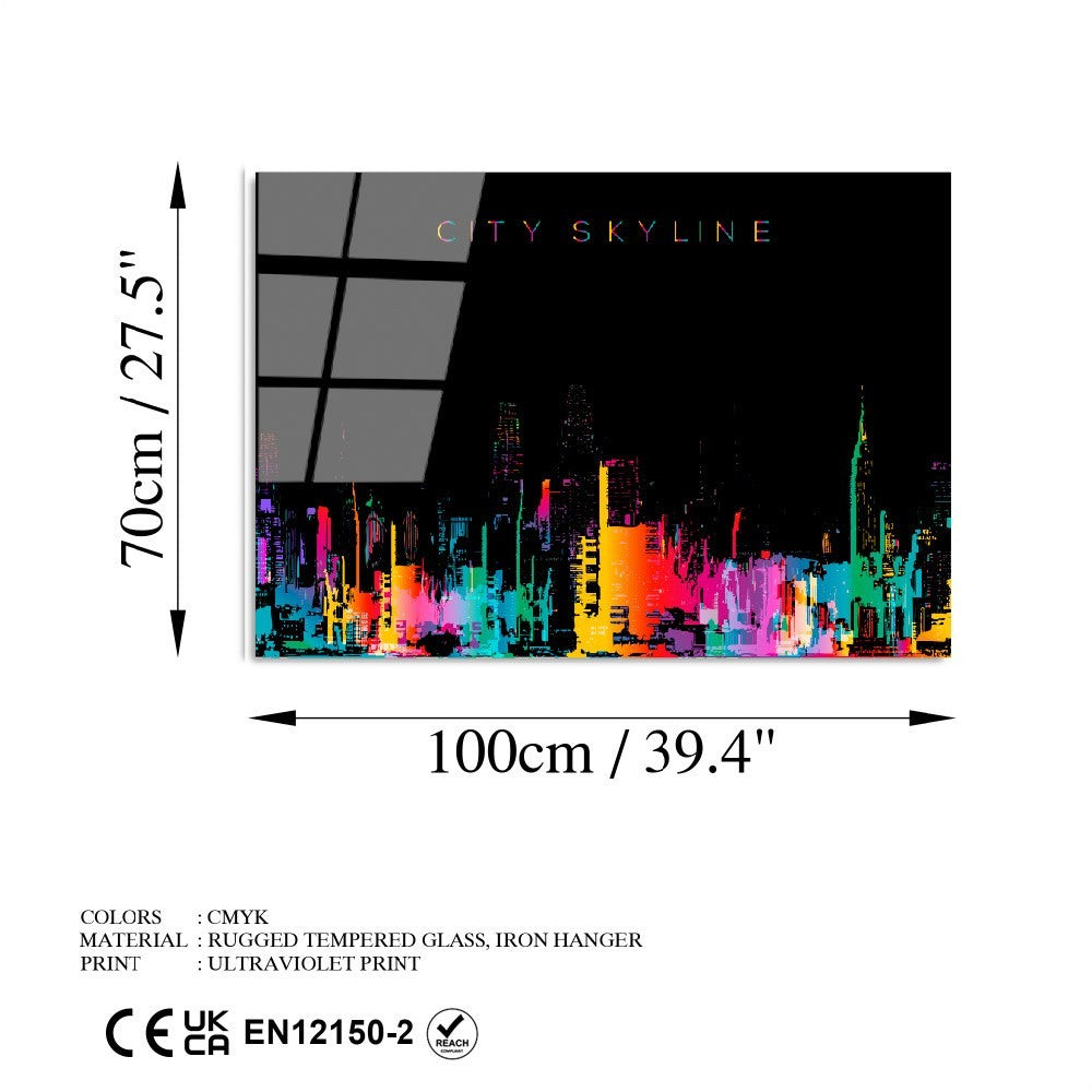 Quadro Decorativo em Vidro Temperado 100% (4 mm) UV-736, Multicolorido, 70 x 100 cm