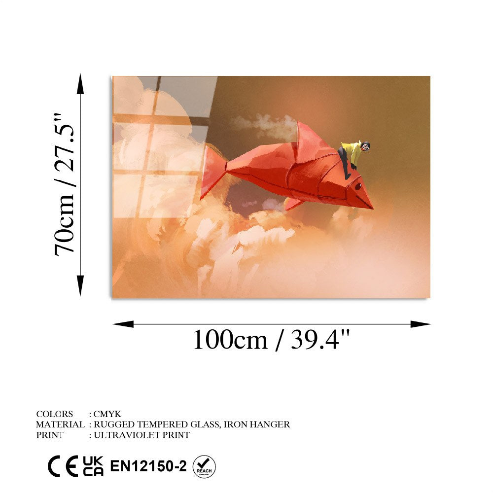 Quadro Decorativo em Vidro Temperado 100% UV-738, Multicolor, 70 x 100 cm (4 mm)