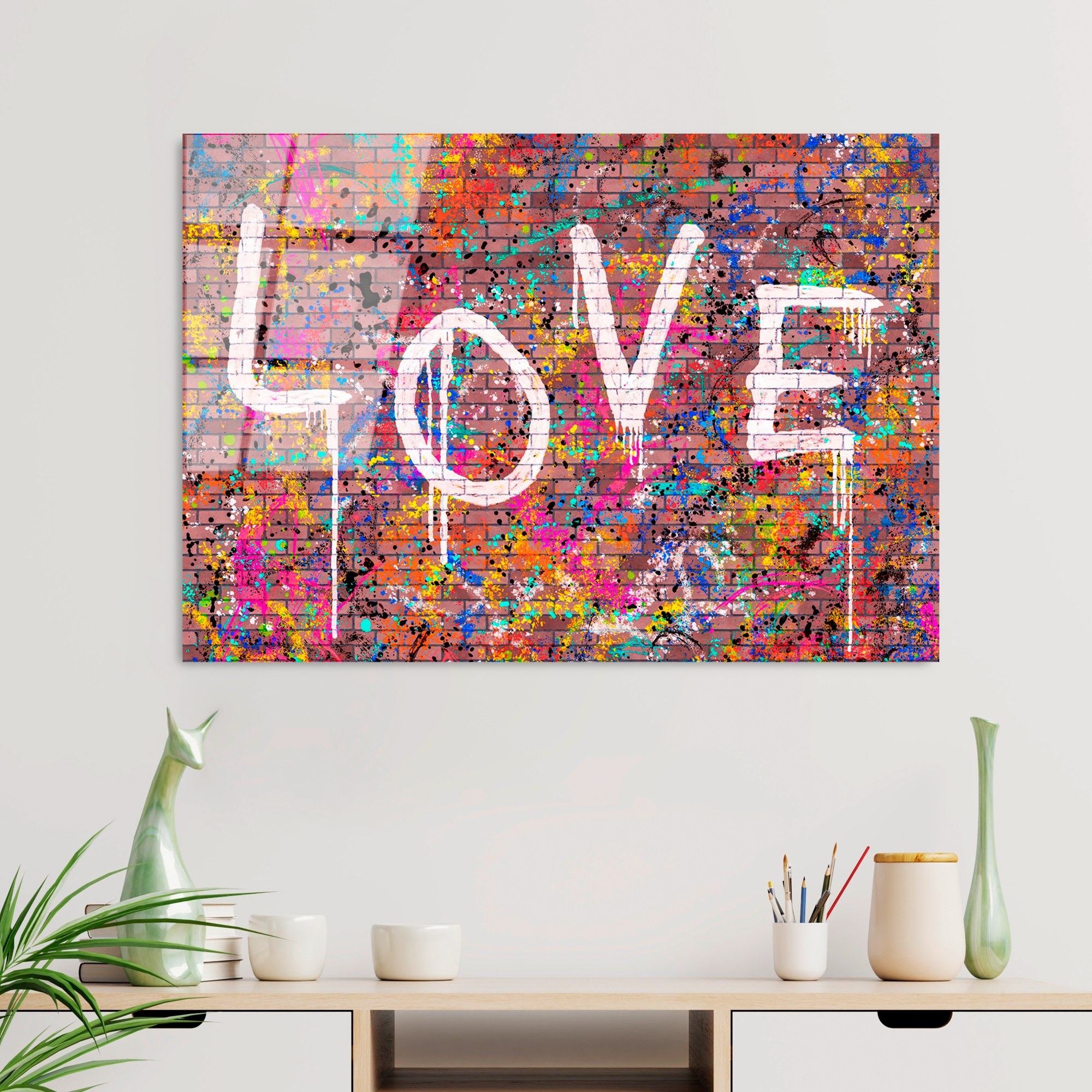 Quadro Decorativo em Vidro Temperado UV-740, 70 x 100 cm, Multicolor, 4 mm