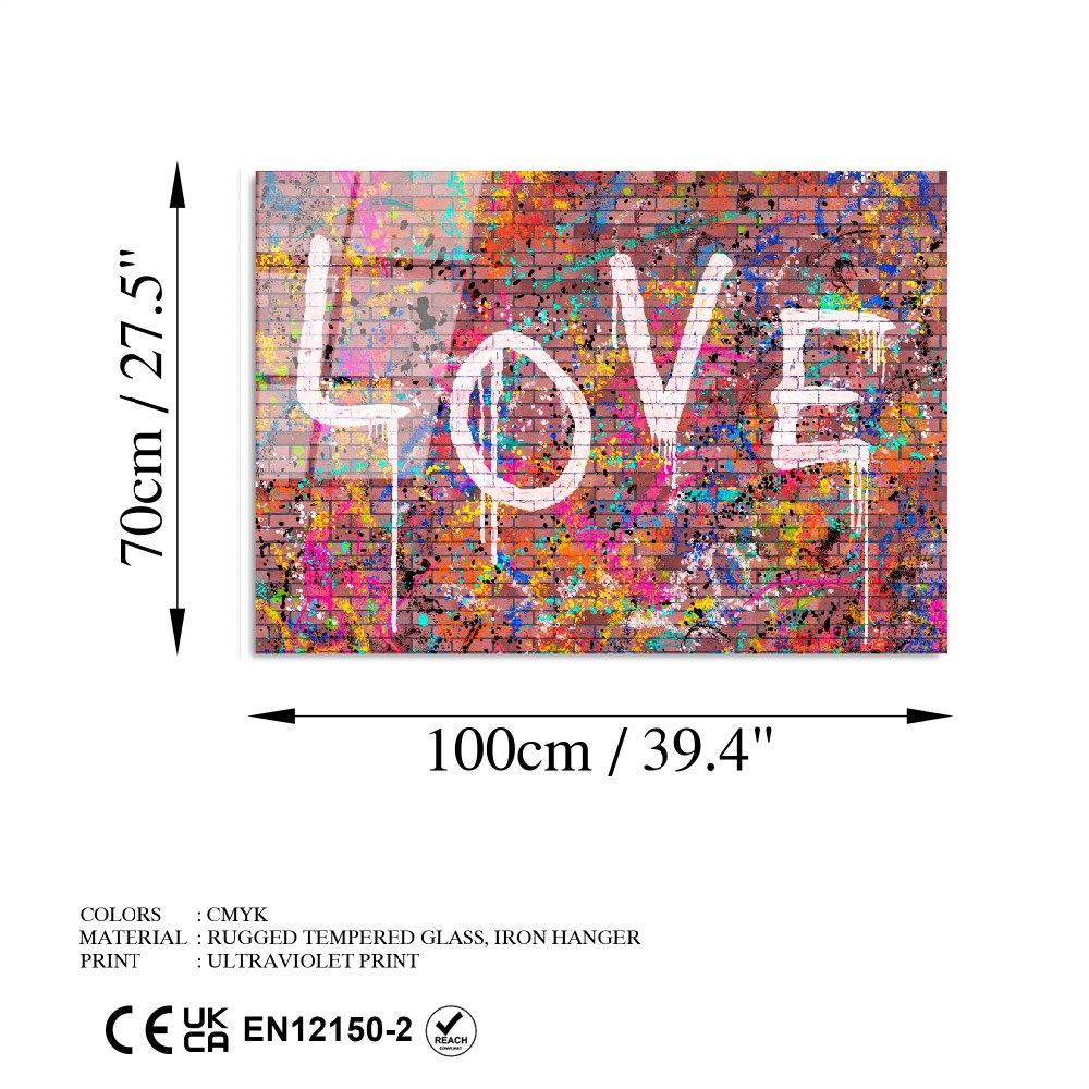 Quadro Decorativo em Vidro Temperado UV-740, 70 x 100 cm, Multicolor, 4 mm