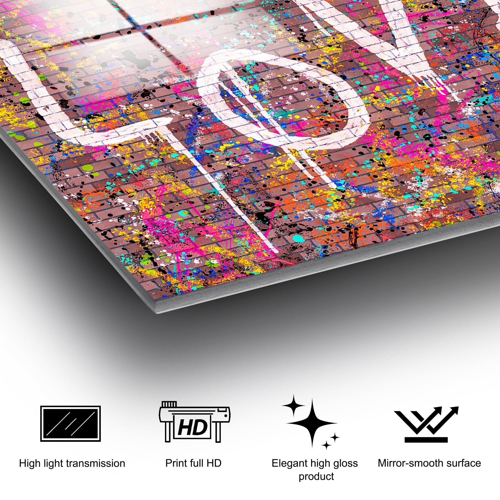 Quadro Decorativo em Vidro Temperado UV-740, 70 x 100 cm, Multicolor, 4 mm