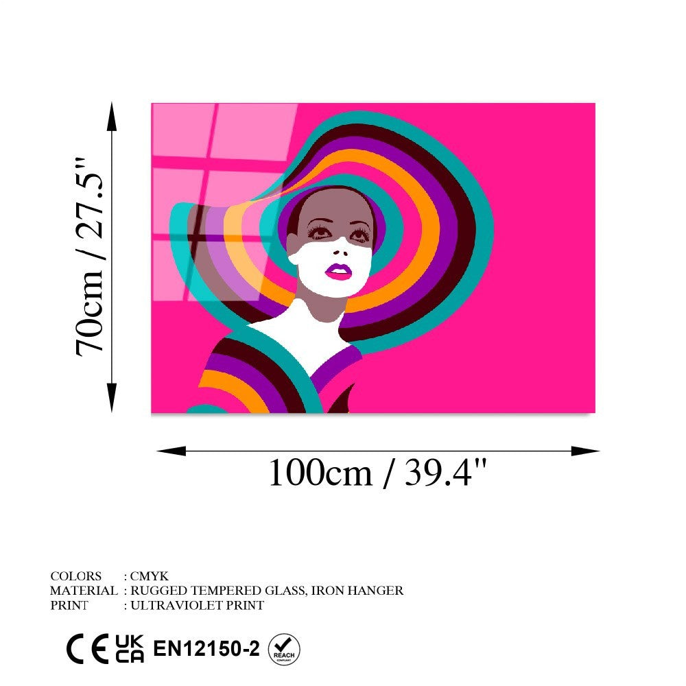 Quadro Decorativo em Vidro Temperado 4 mm 70x100 cm – Multicolor (UV-741)